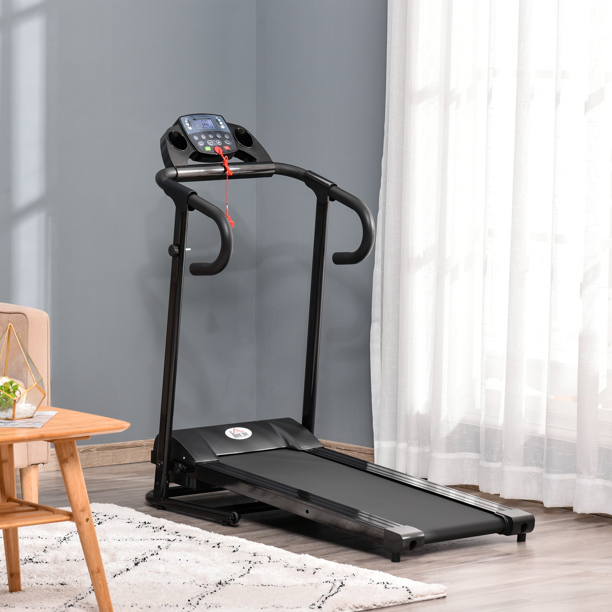 Logidon elektrische opvouwbare loopband 500W LCD-display zwart