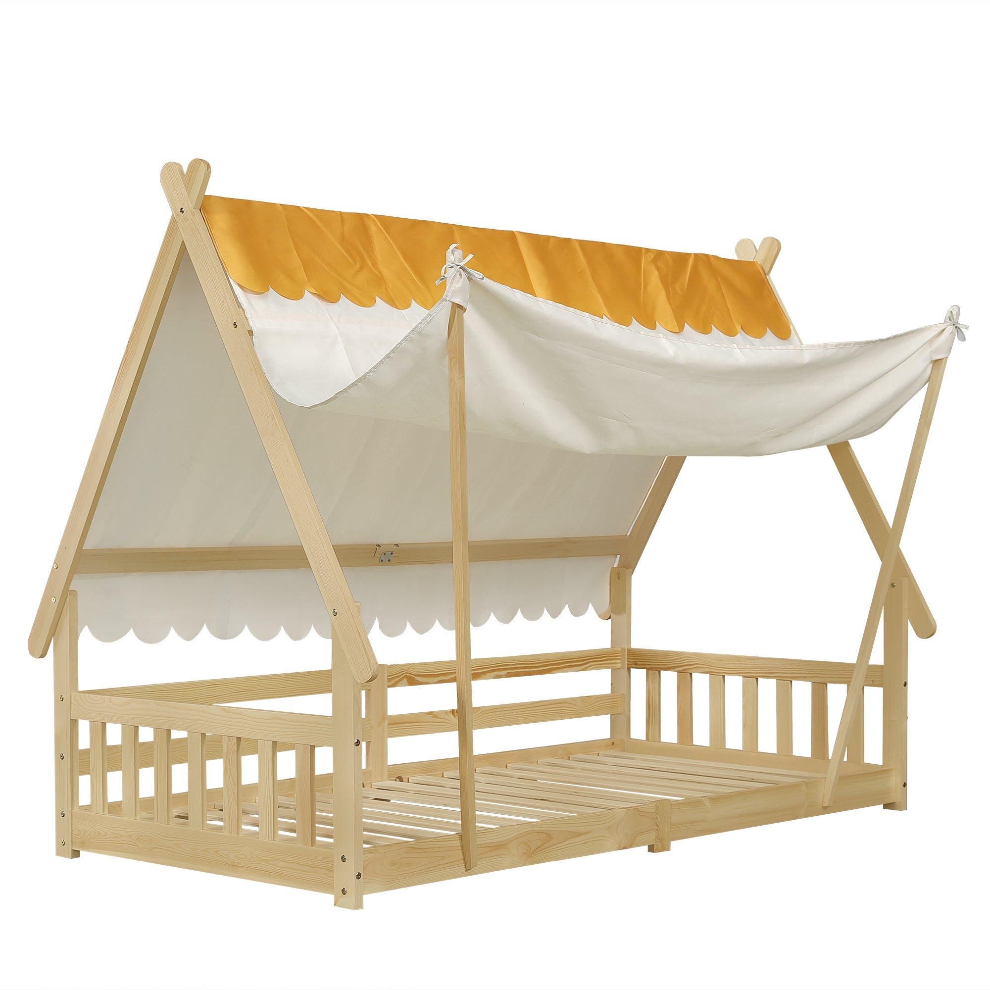 Logidon Cabinebed 90x200 met afneembare tent wit