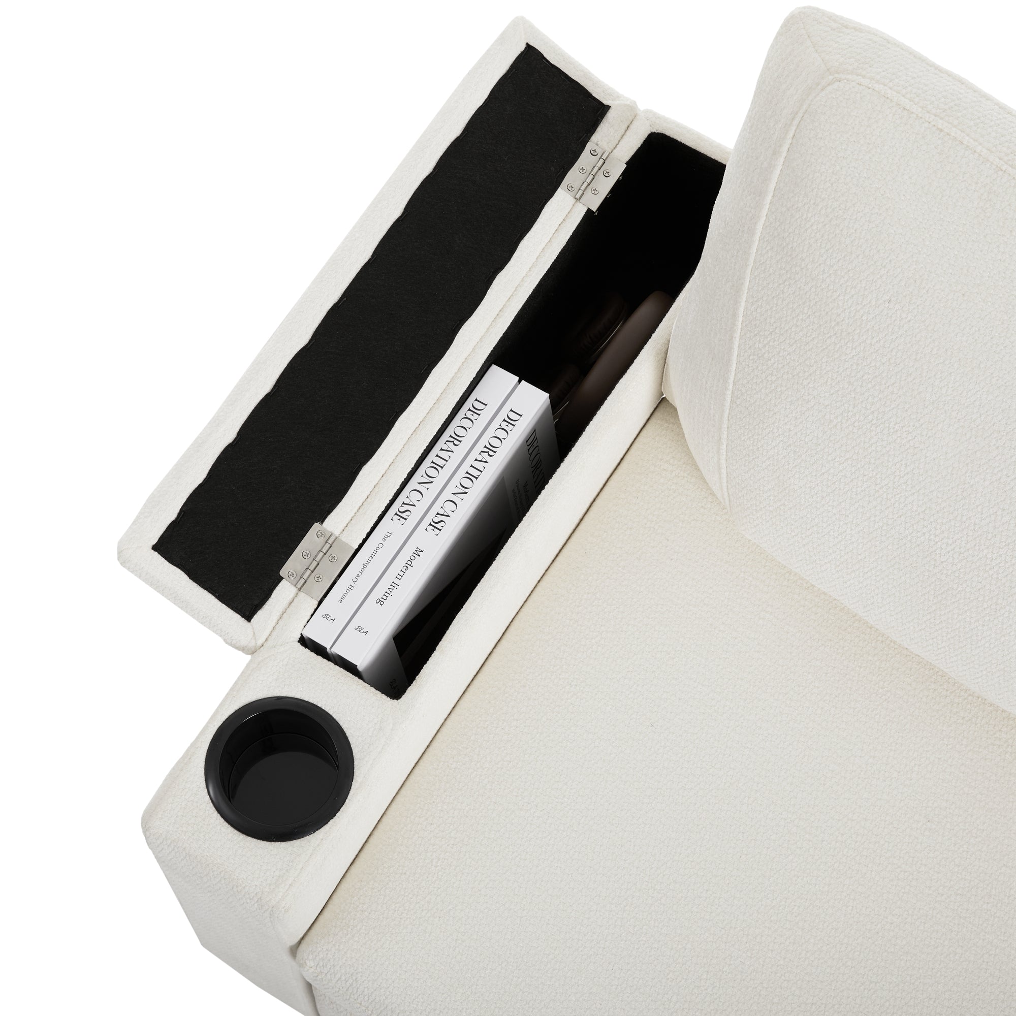 Logidon L-vorm hoekbank beige slaapbank opbergruimte USB-oplaadpoort