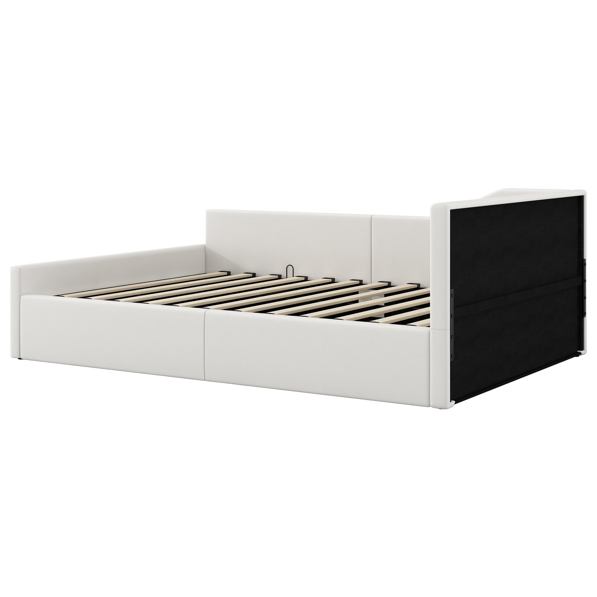 Logidon gestoffeerd dagbed 140x200 met opbergruimte beige