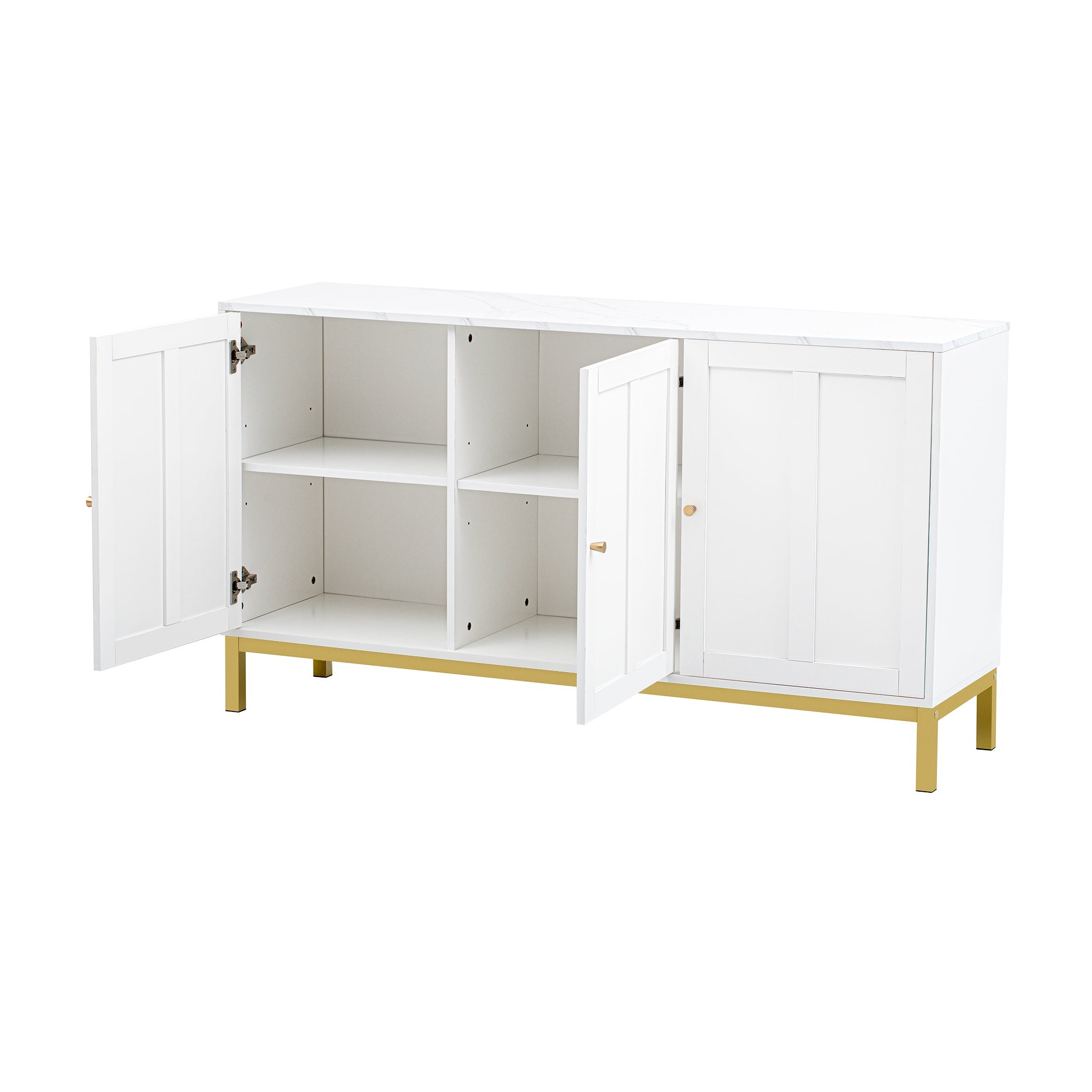 Logidon sideboard 3 doors with marble table top white 140 cm