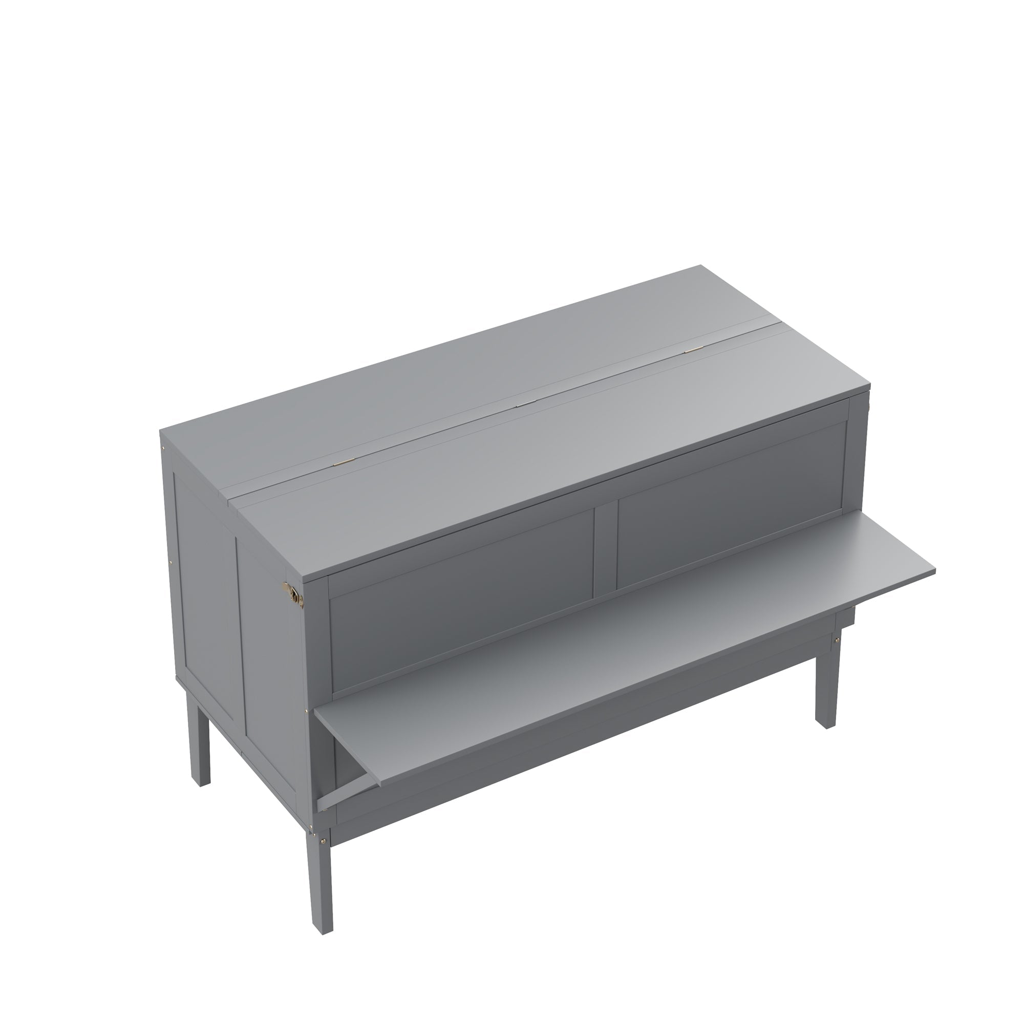 Logidon bedkast 140x200 cm grijs opklapbed met lattenbodem