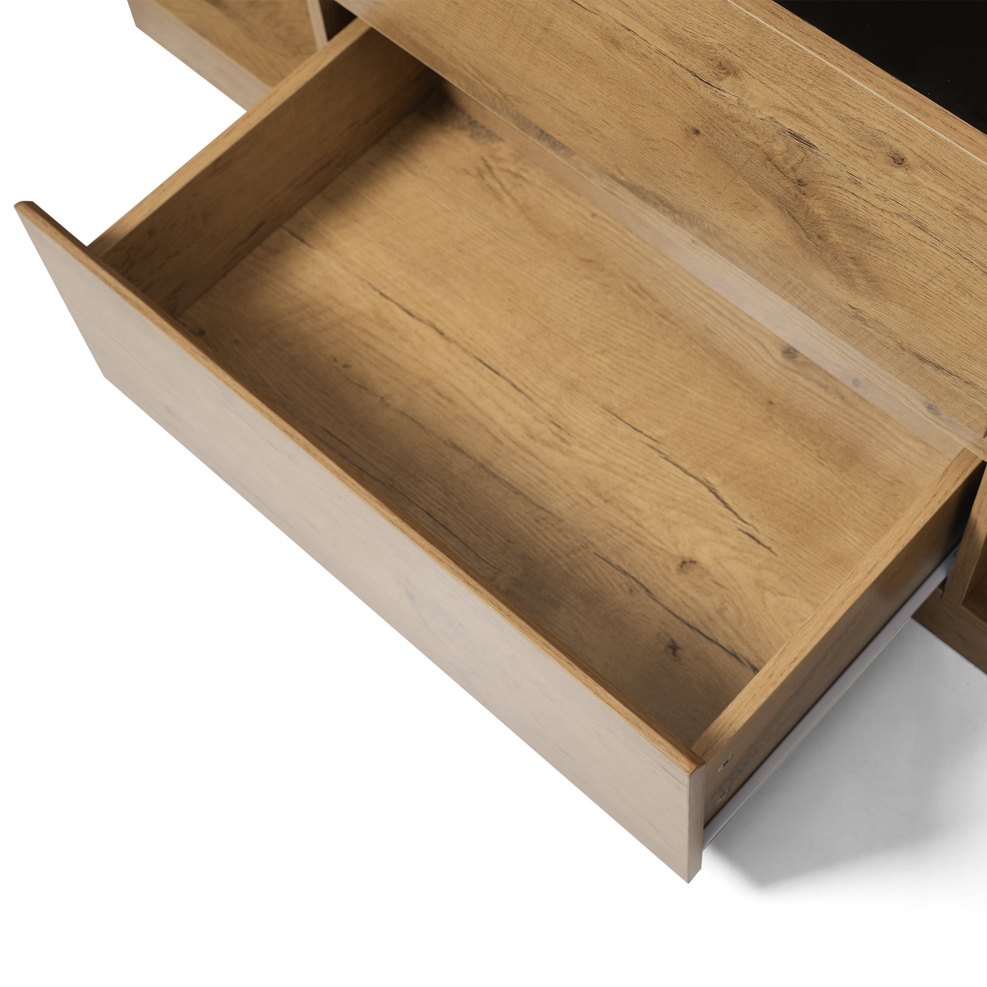 Logidon oak look chest of drawers sideboard 2 drawers 2 cupboards H70