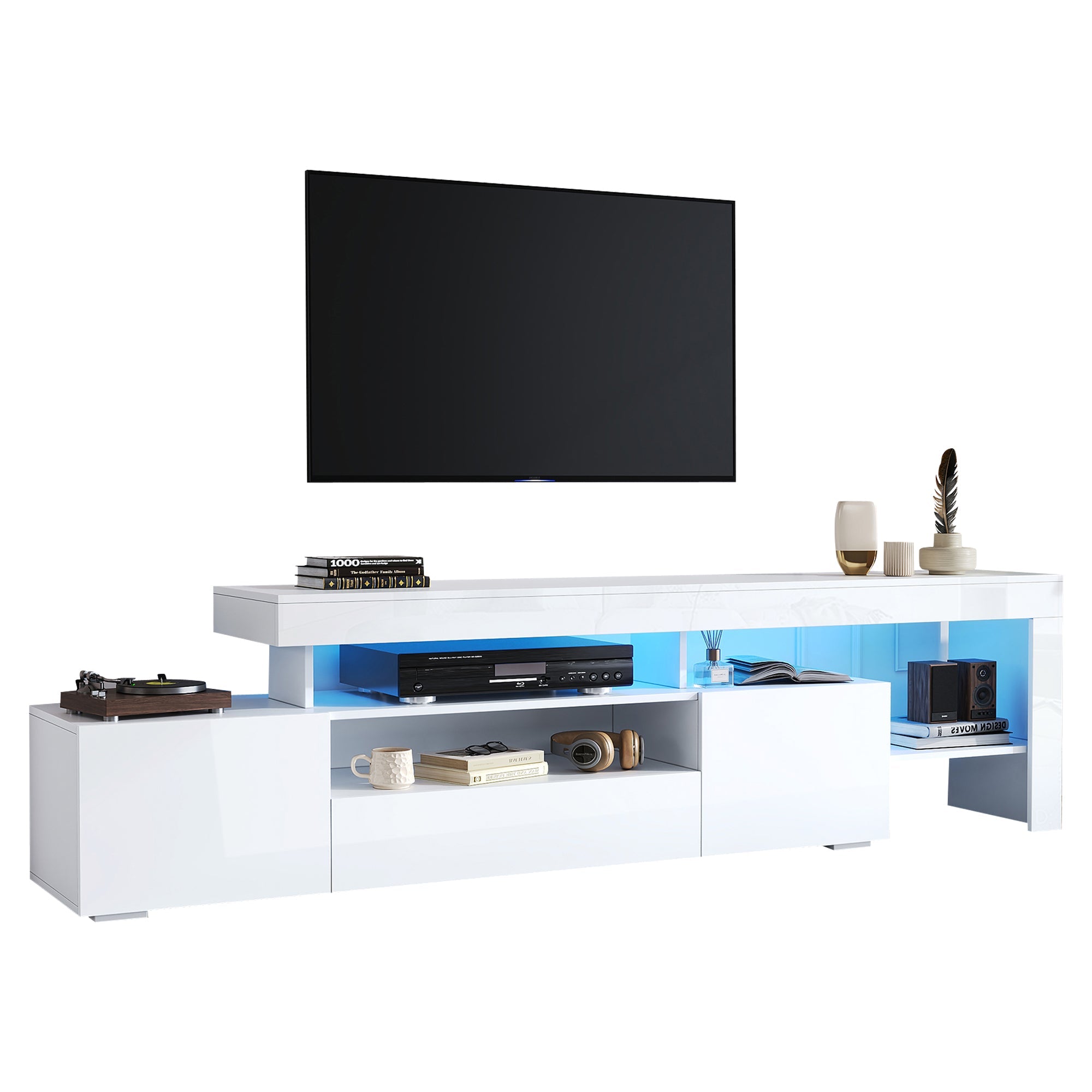 Logidon TV-meubel 192 x 37 x 53 cm witte hoogglans LED-verlichting