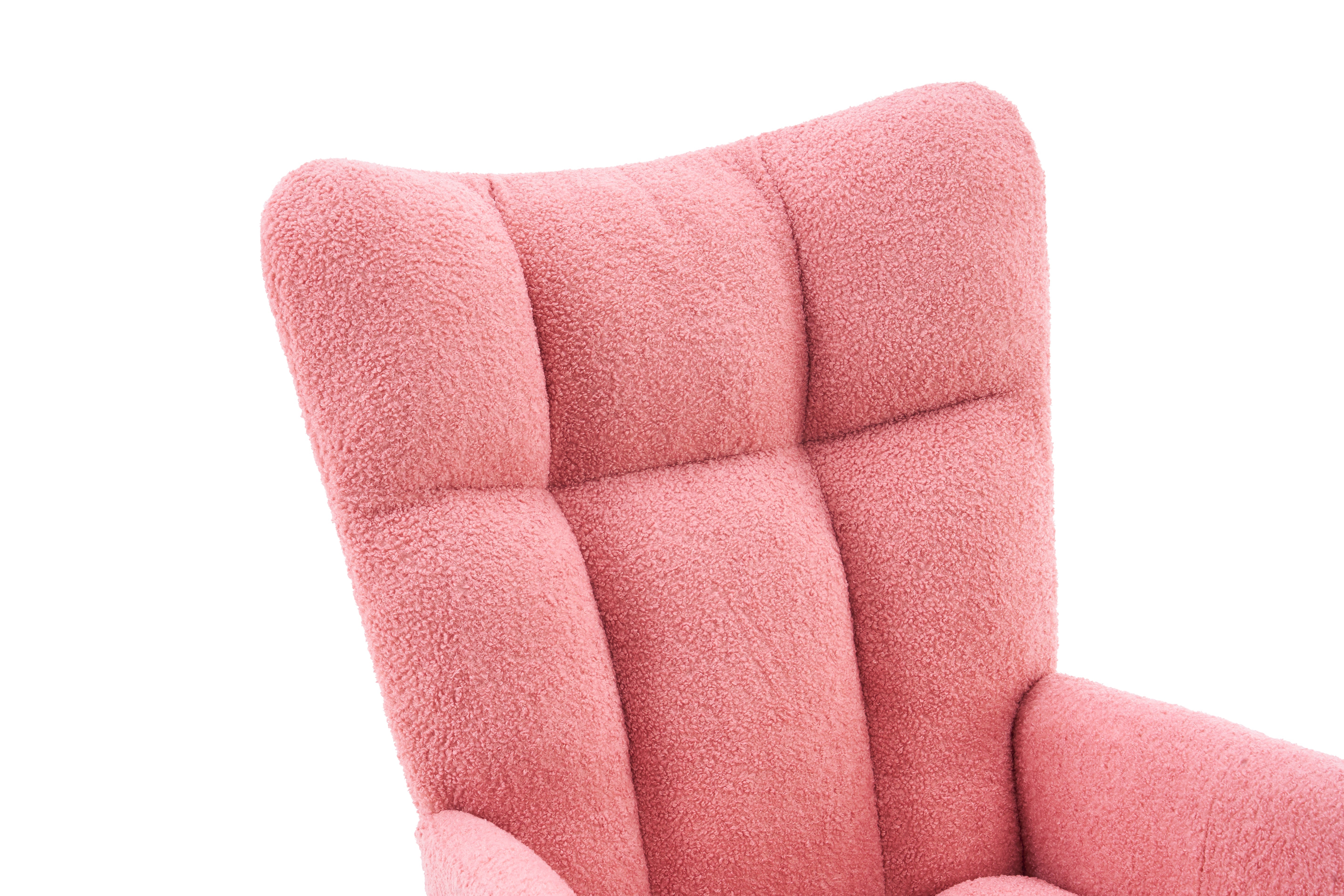 Logidon Moderne Schommelstoel Roze Met Hoge Rugleuning