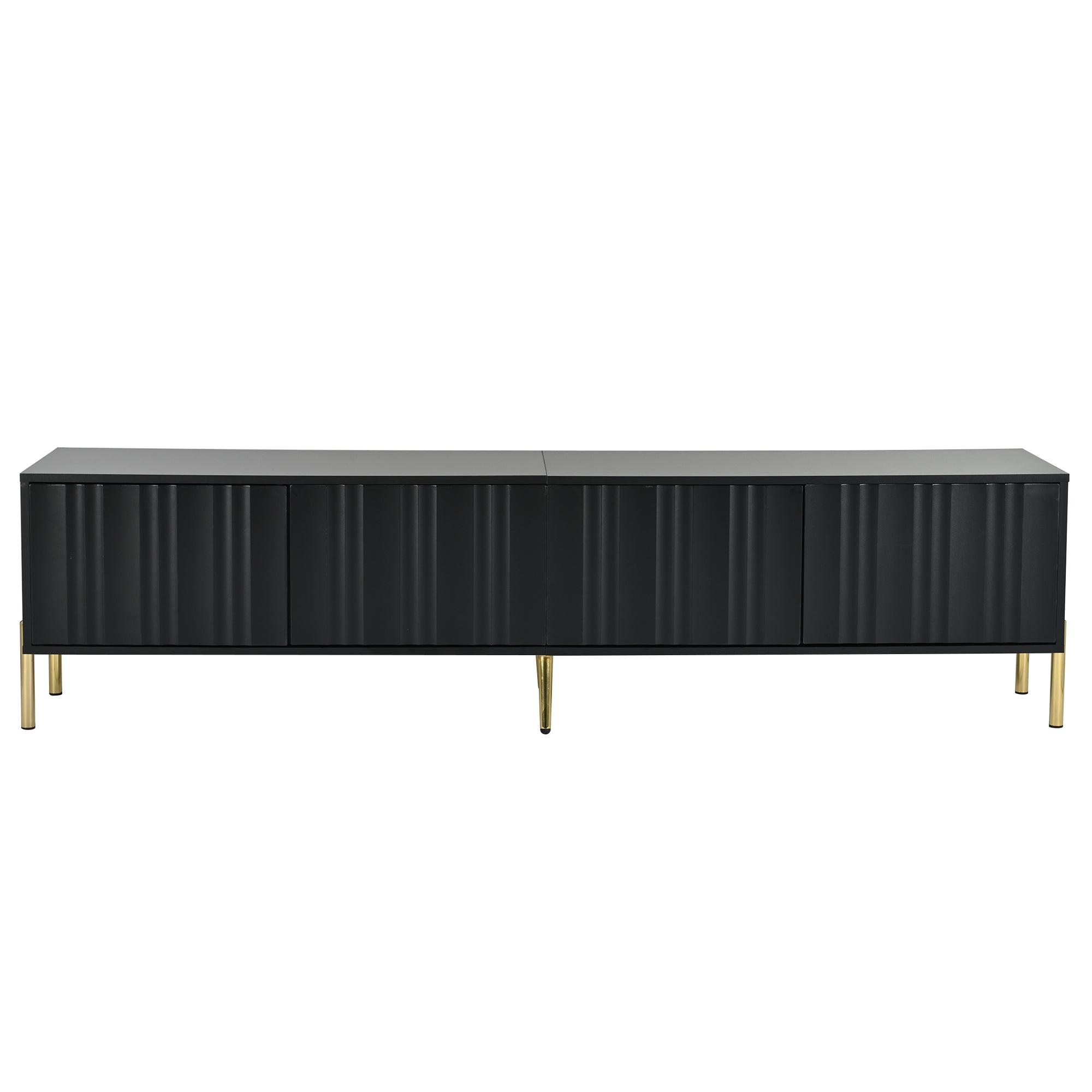 Logidon Zwart TV-meubel met Gouden Tafelpoten 190 cm