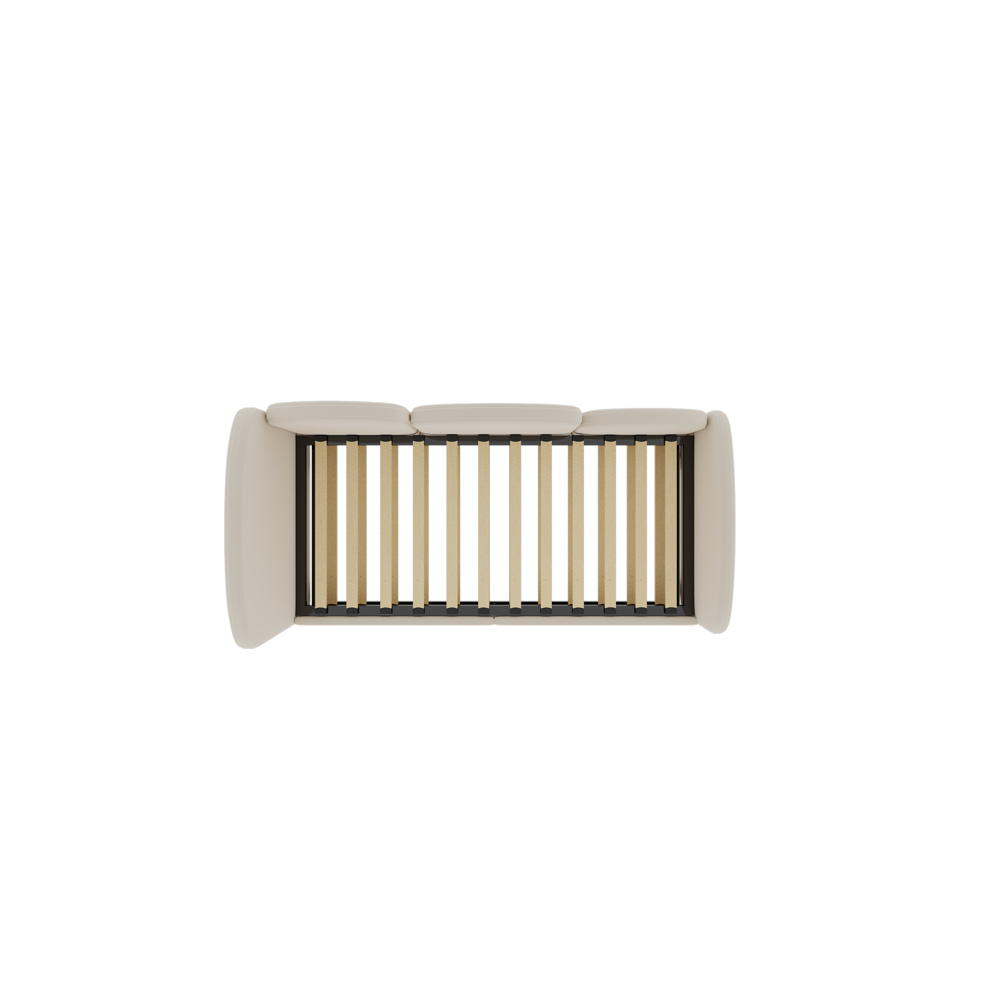 Logidon 2-persoonsbed, gestoffeerd met lades fluweelbeige