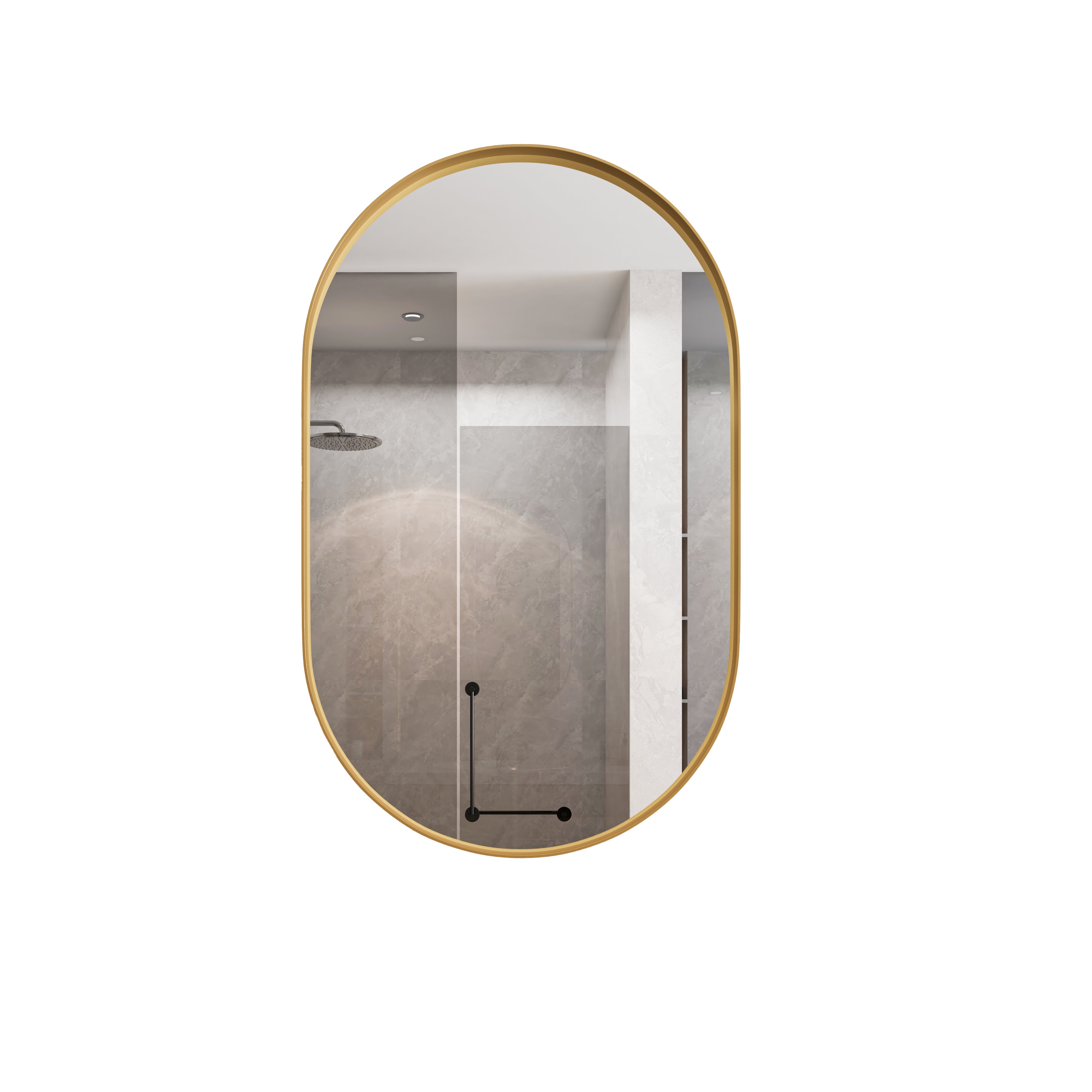 Logidon ovale spiegelkast goud inbouw 85 x 51,5 cm