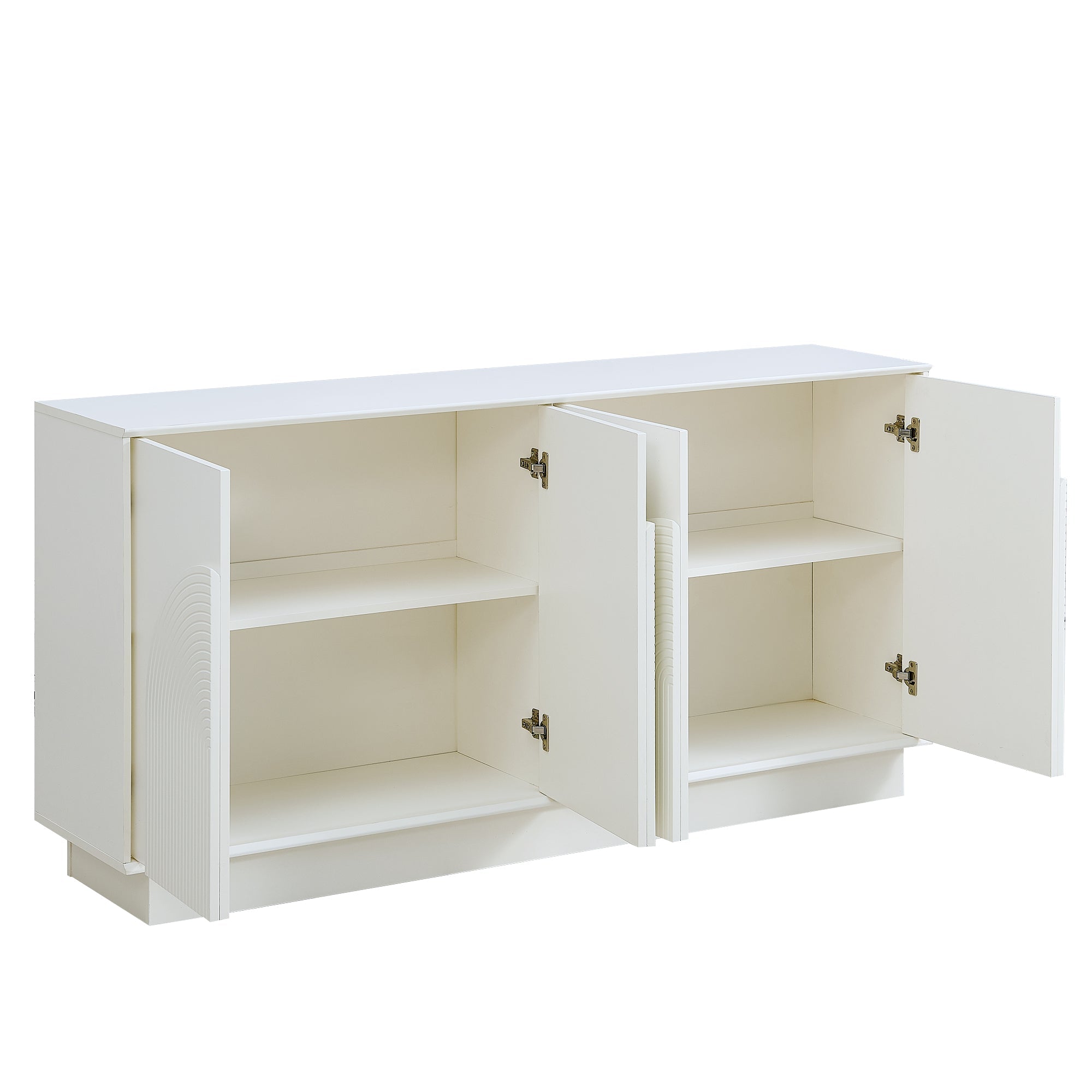 Logidon wit dressoir met gebogen deuren en 4 deurs opbergruimte