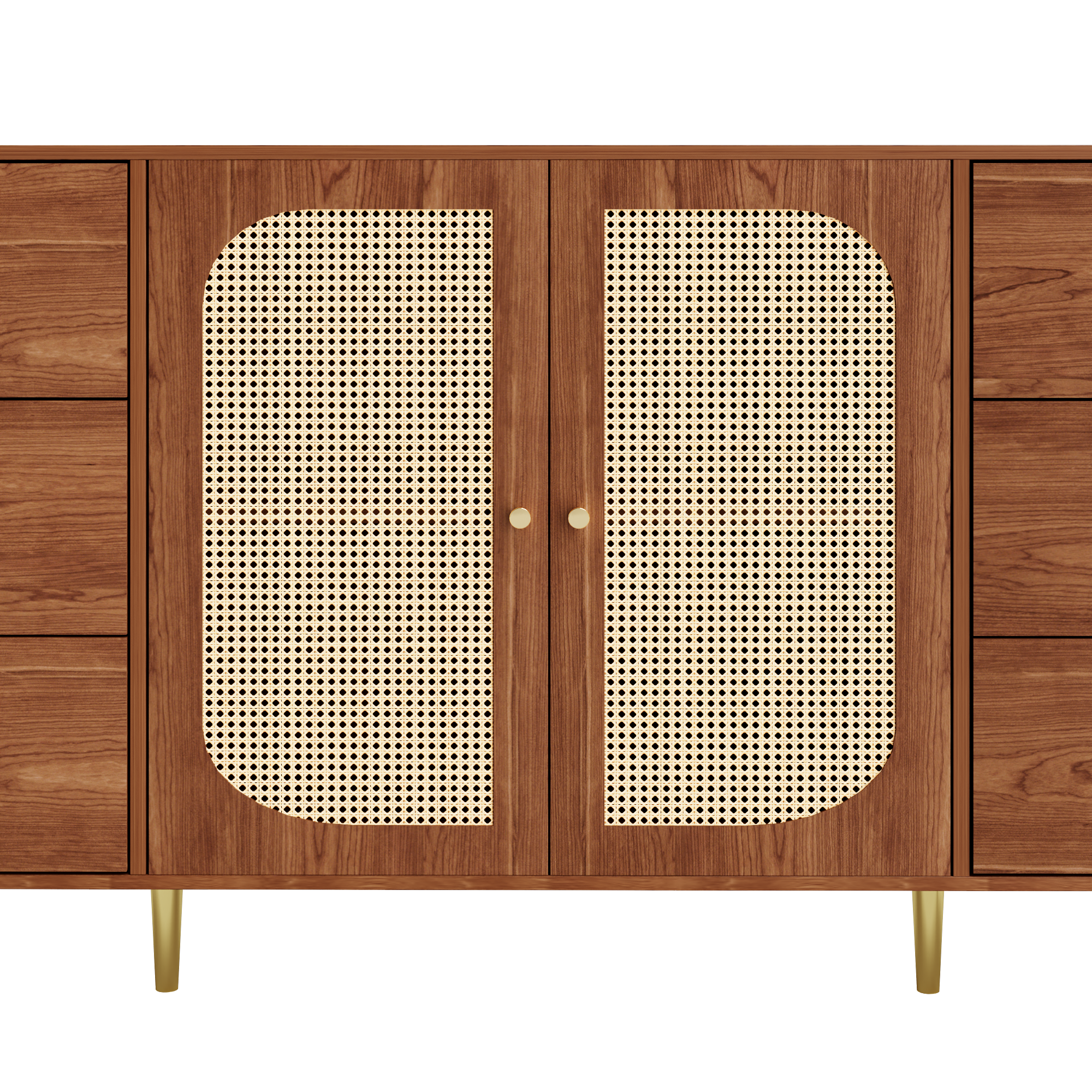 Logidon Rotan Dressoir Bruin 160x40x90 cm met Lade