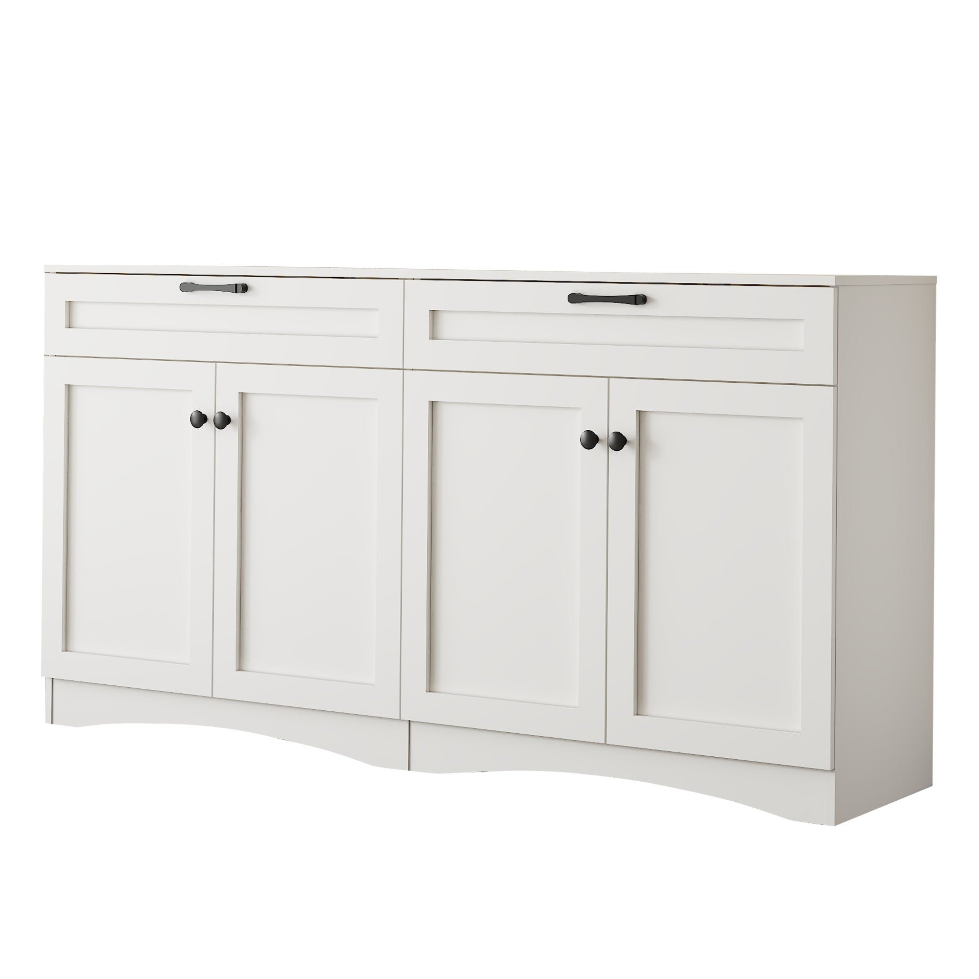 Logidon Dressoir 160 x 40 x 85 cm – Wit dressoir met 2 lades
