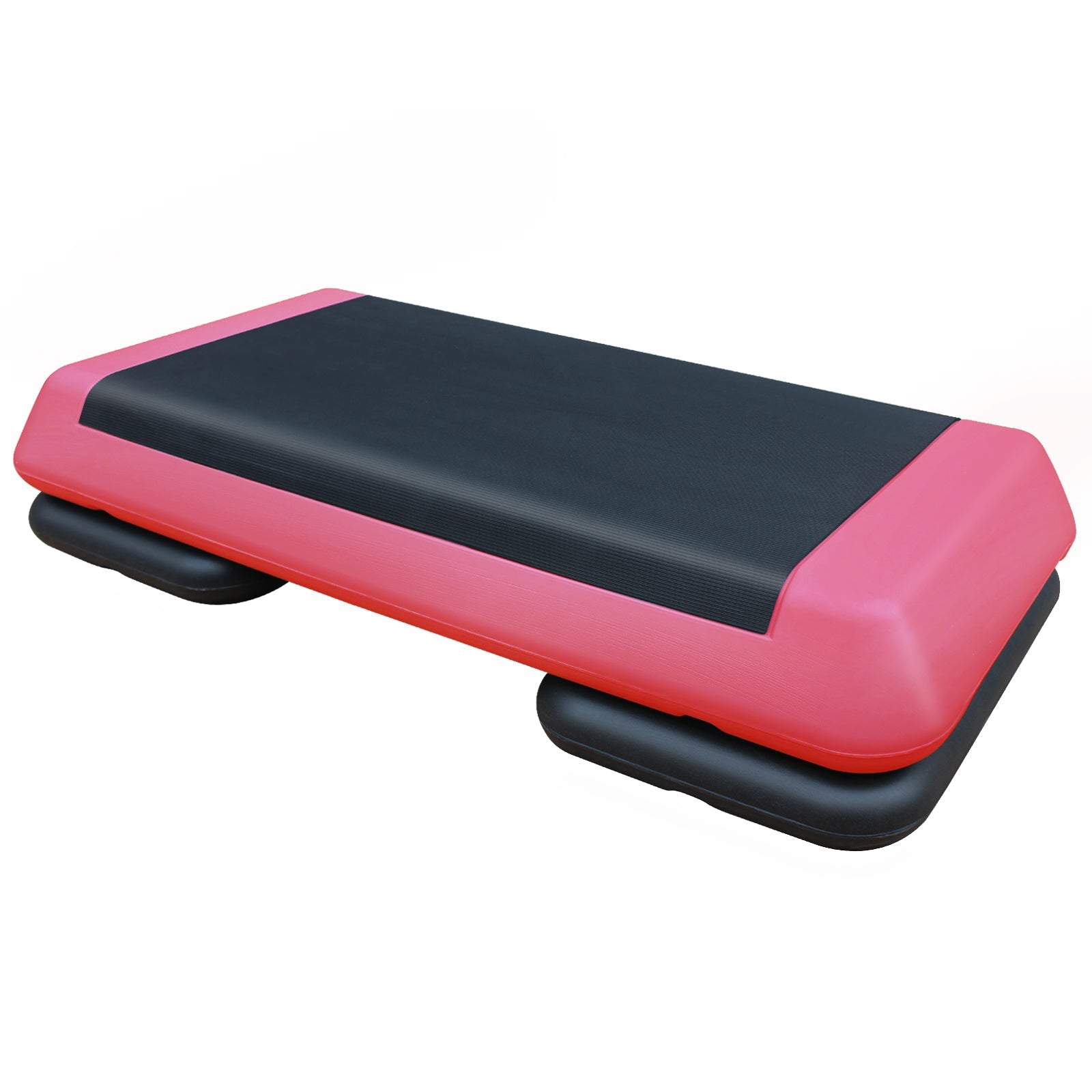 Logidon Verstelbare Aerobic Stepper 76 cm Rood Zwart Met 2 Verhogers