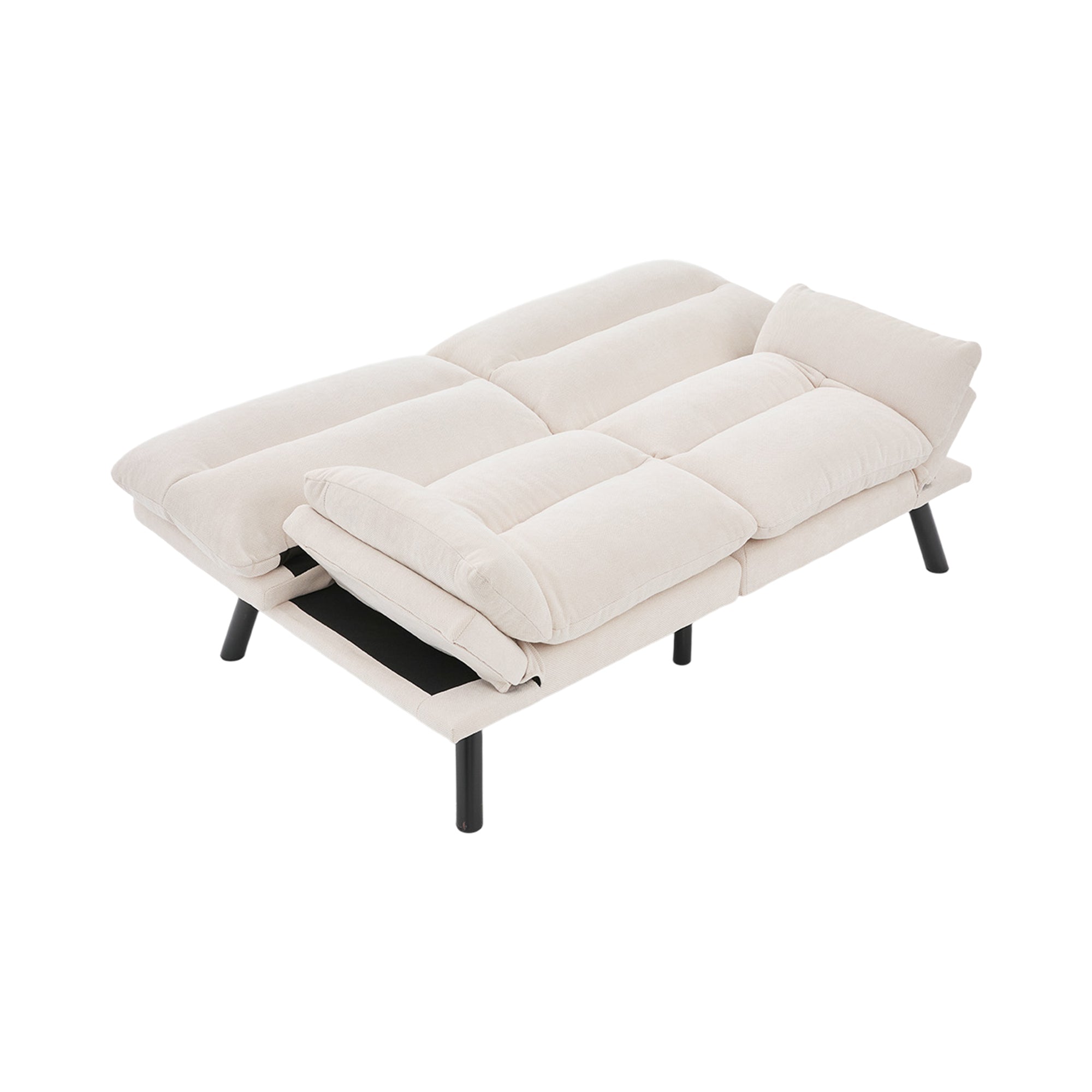 Logidon Moderne Tweezits Chenille Bank Beige Fluweel 165 x 90 x 76 cm