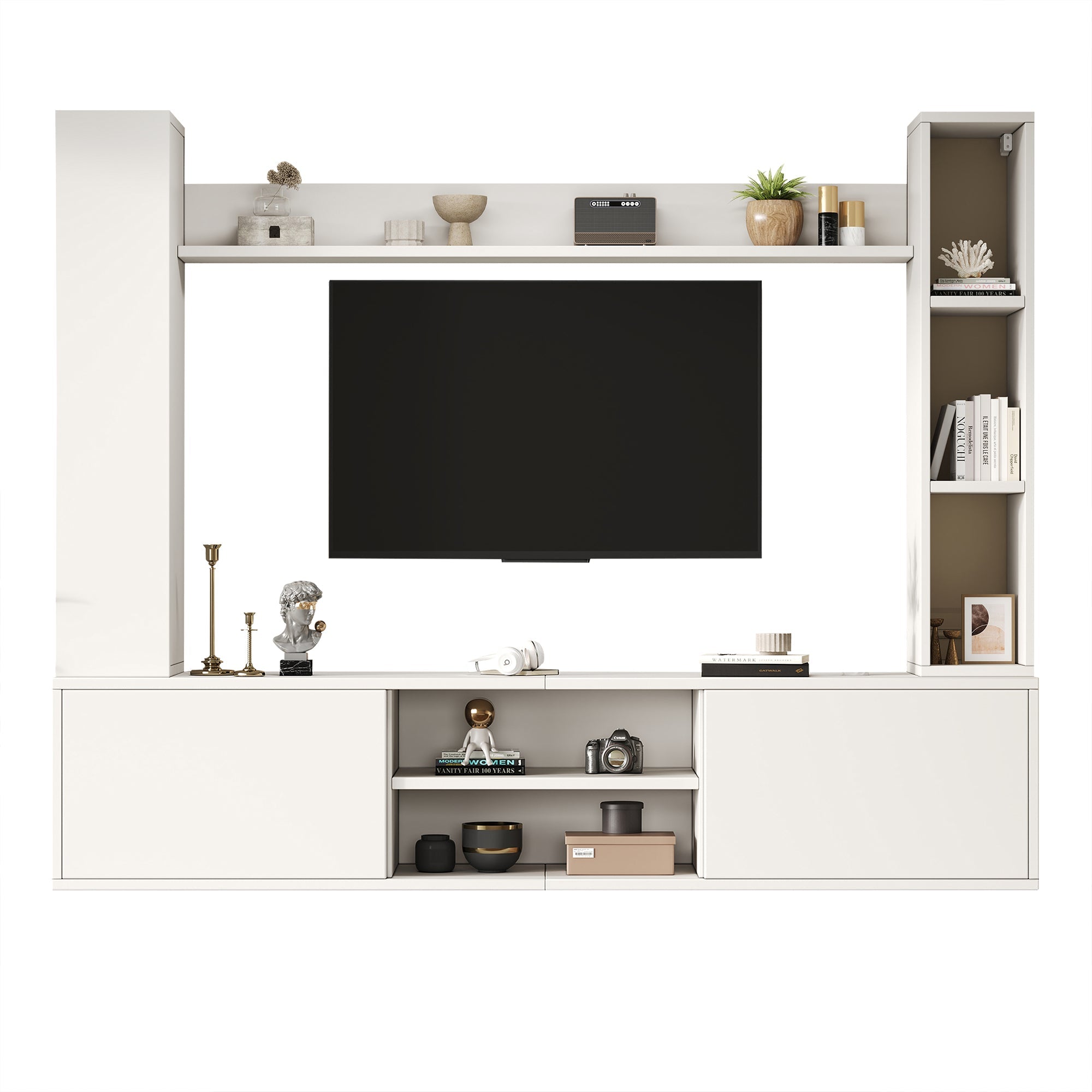 Logidon TV wandmeubel wit 180x35x33,5 cm compleet 4 delen