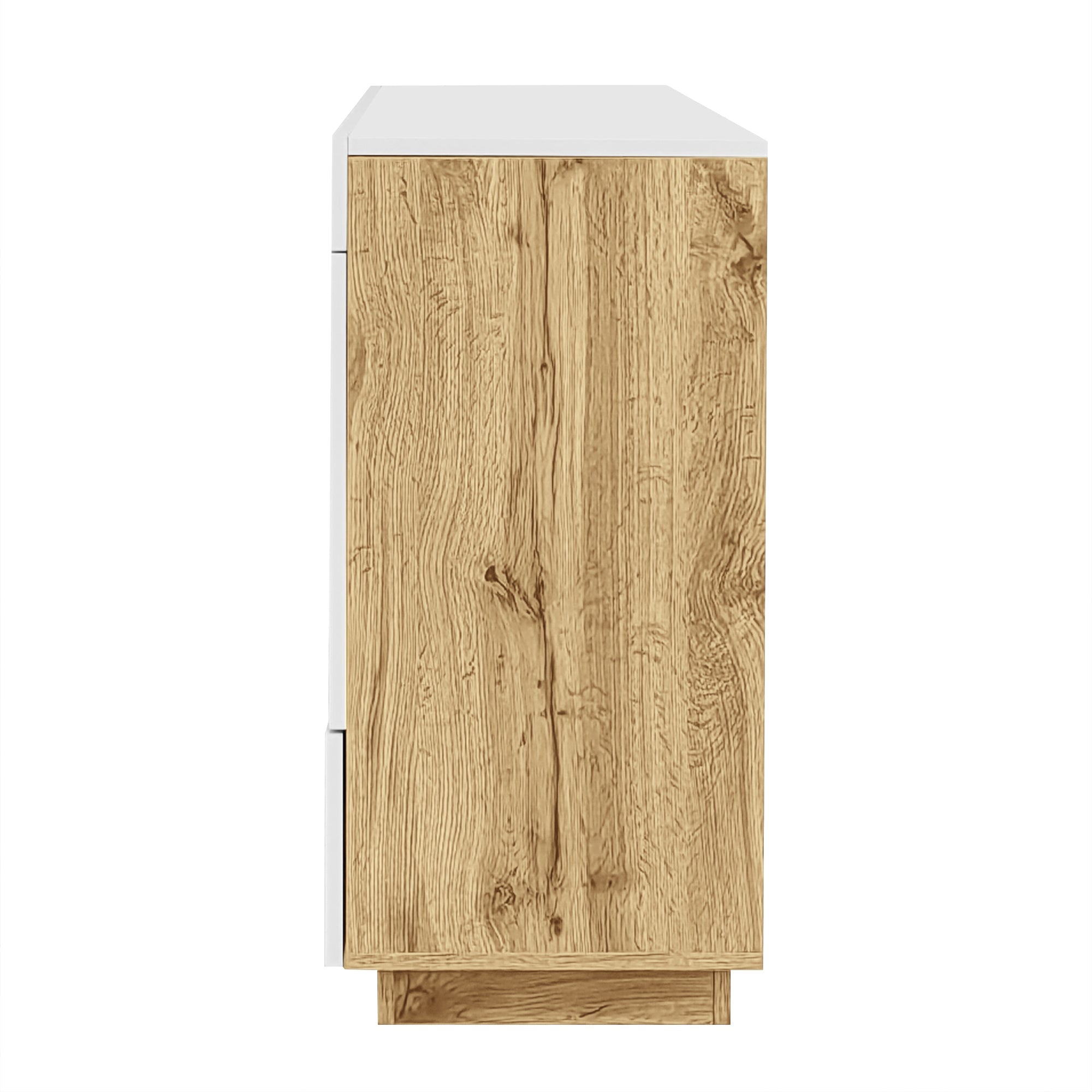 Logidon dressoir hoogglans wit vitrinekast LED 16 kleuren 120x37x76,5 cm