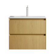 Logidon 61cm Wall Mounted Washbasin Cabinet With 2 Drawers Ceramic