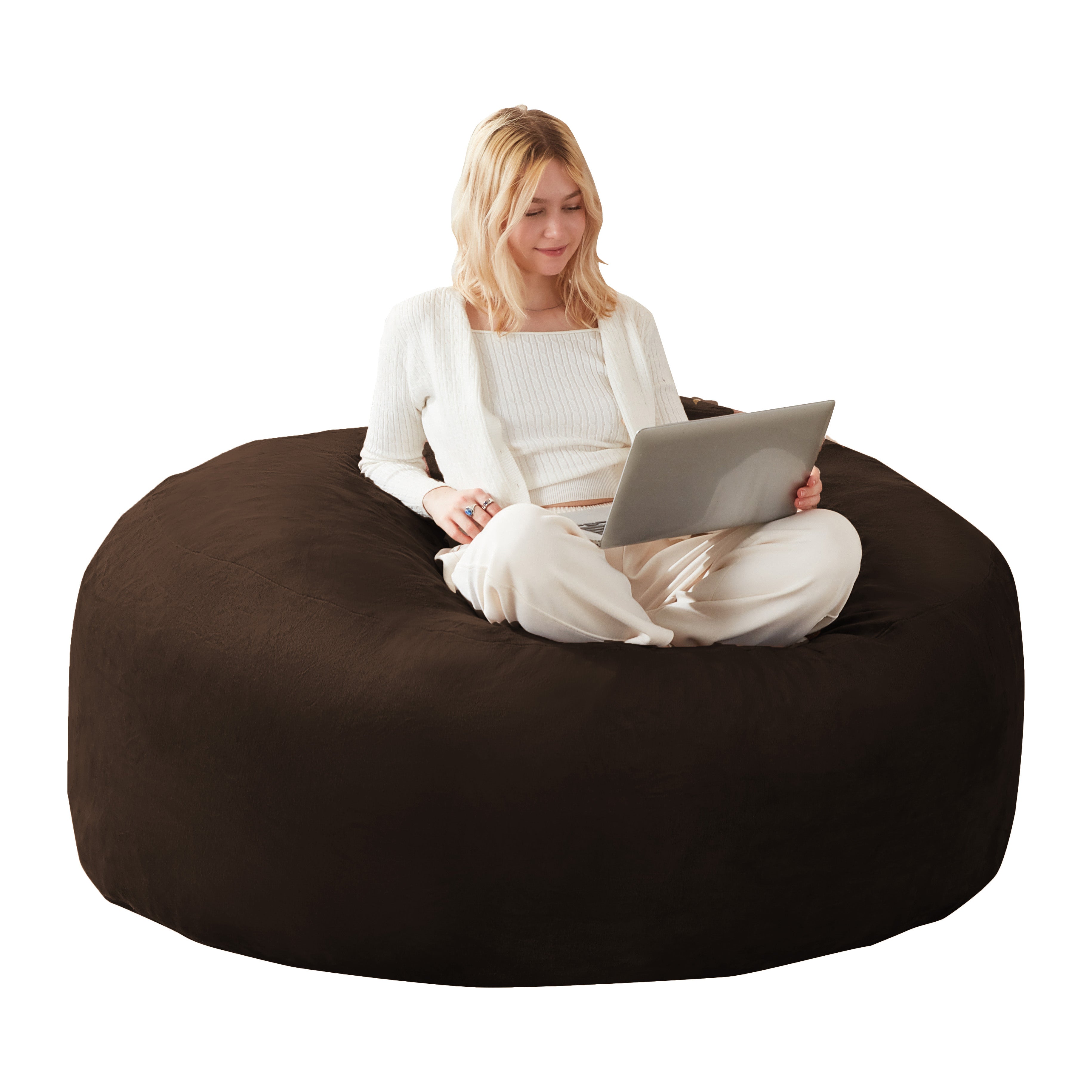 Logidon 5FT Zitzak Bruin Comfortabele loungestoel voor volwassenen