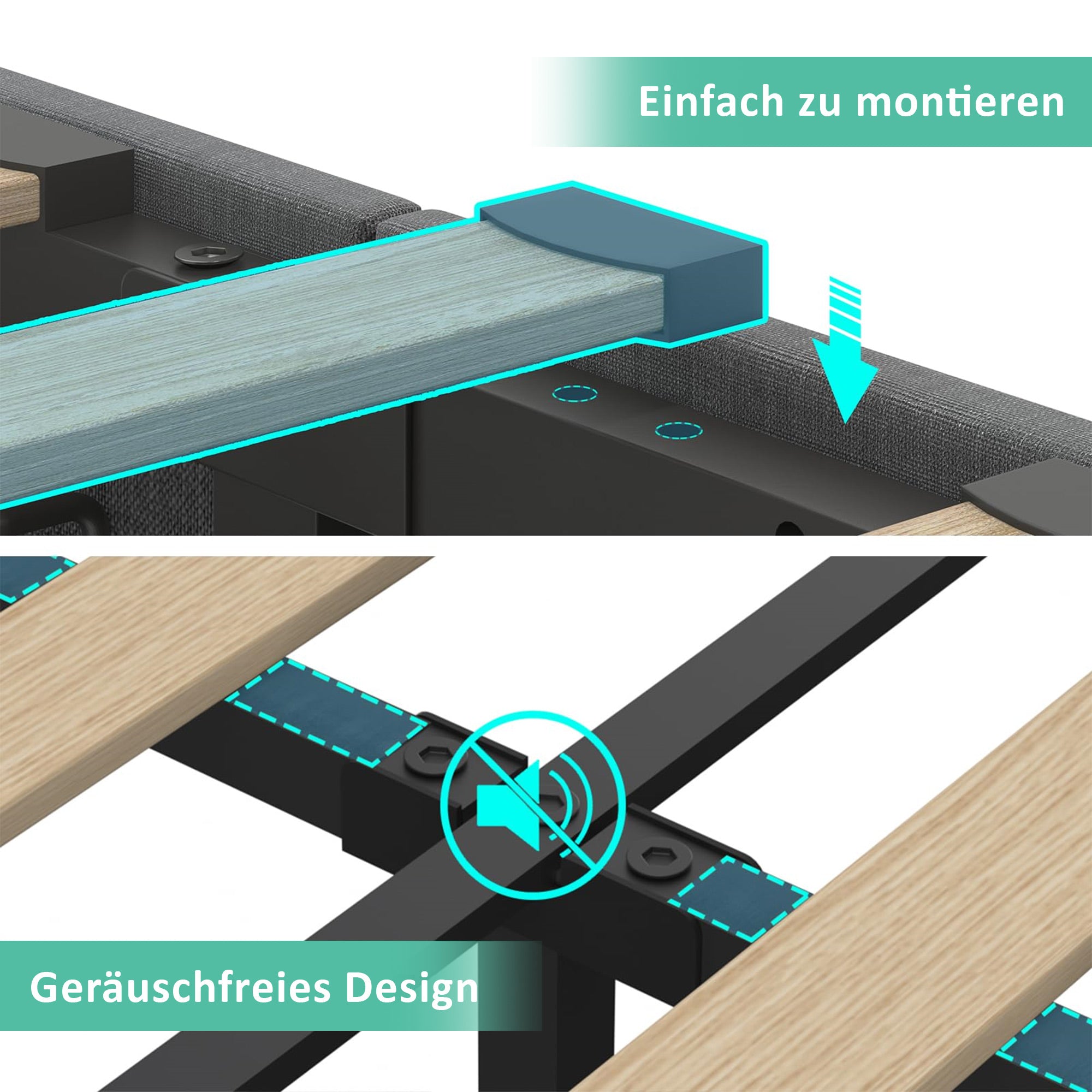 Logidon gestoffeerd bed 160x200 USB C oplaadfunctie LED verlichting grijs