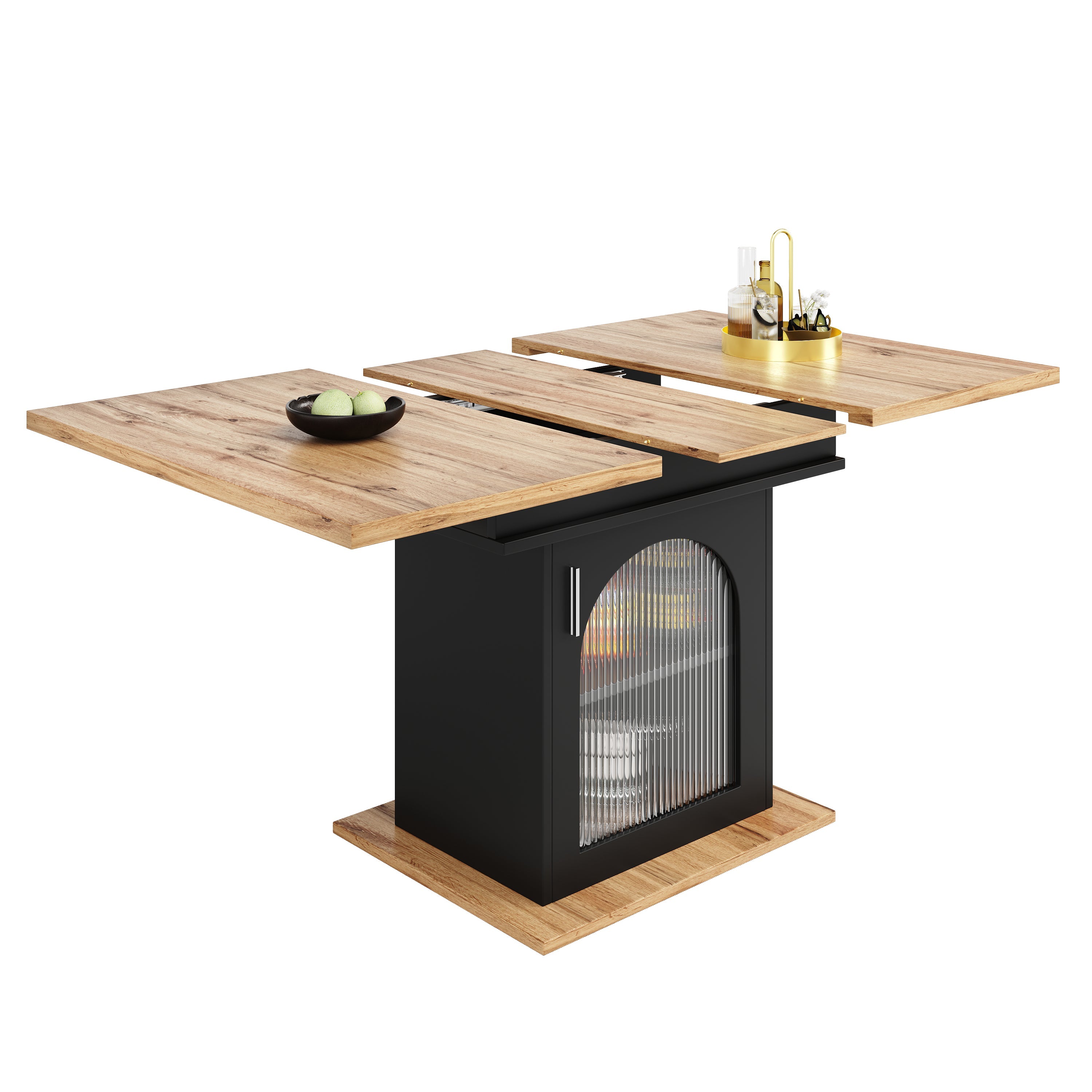 Logidon eettafel telescopische tafel 140×80 cm met drie opbergniveaus
