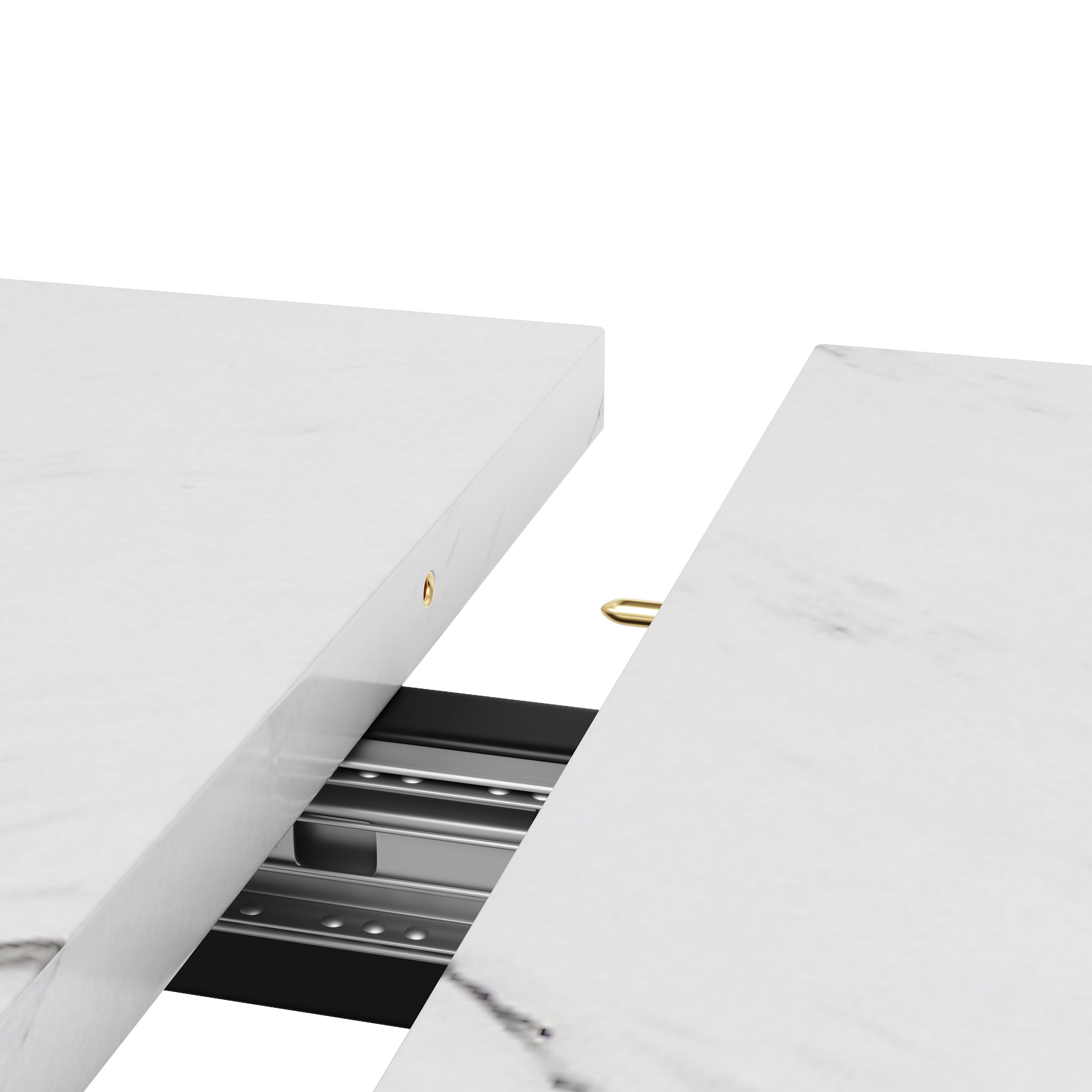 Logidon uitschuifbare eettafel 120-160 x 80 cm wit marmerlook