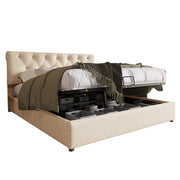 Logidon gestoffeerd bed 160x200 cm met opbergruimte, hoofdbord verstelbaar
