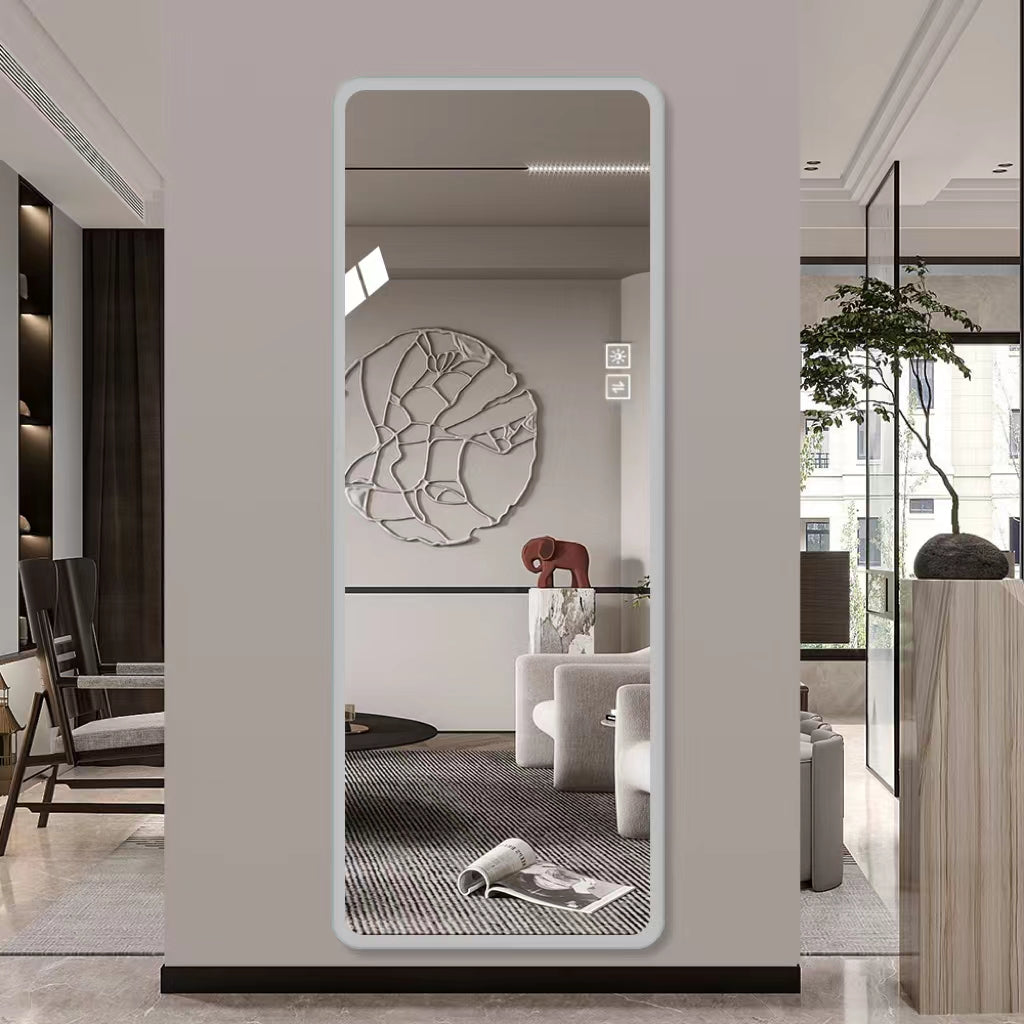 Logidon passpiegel 163x54 cm LED verlicht zilver wandmontage