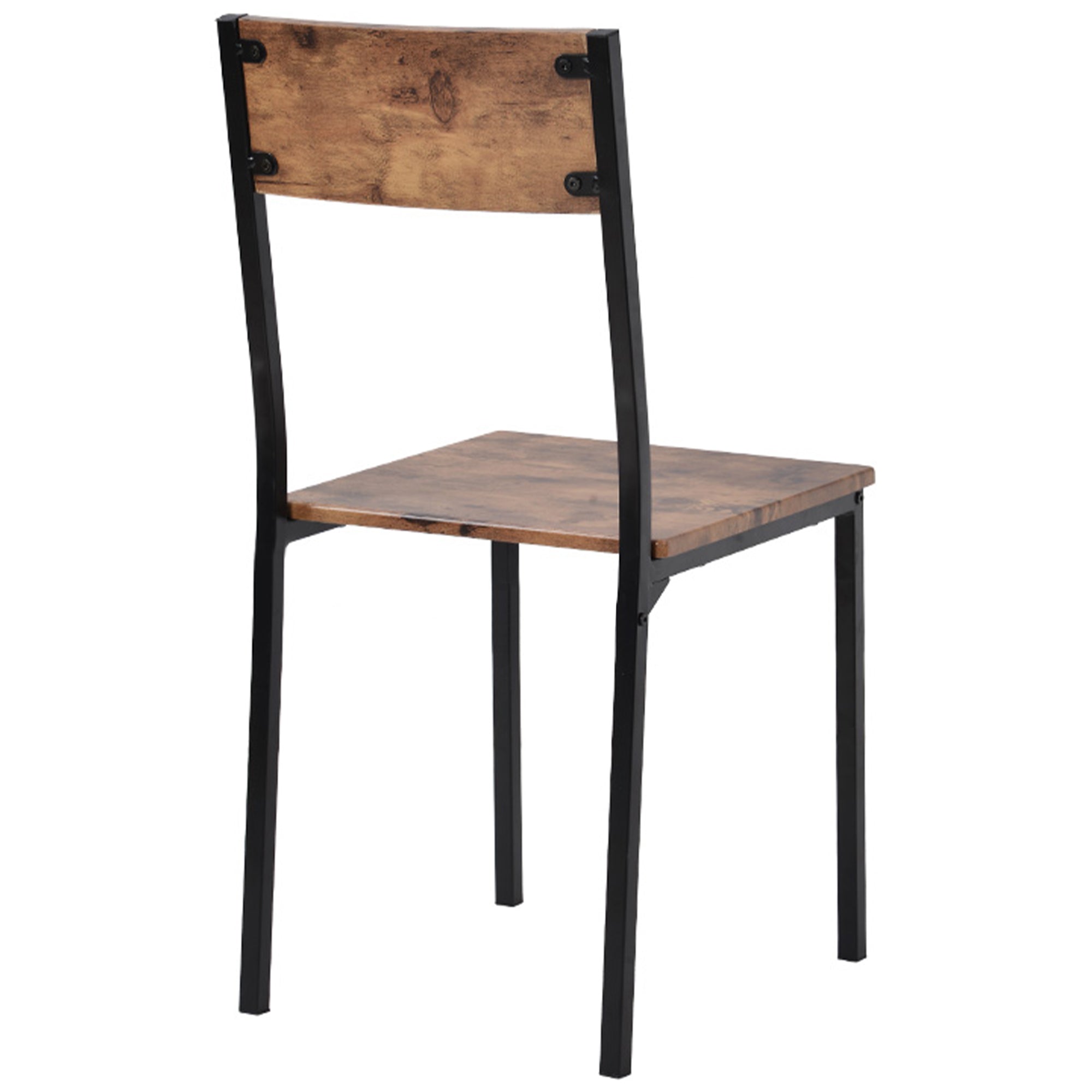 Logidon Eettafelset 70x70 cm Vintage Bruin met 2 Stoelen Metalen Frame