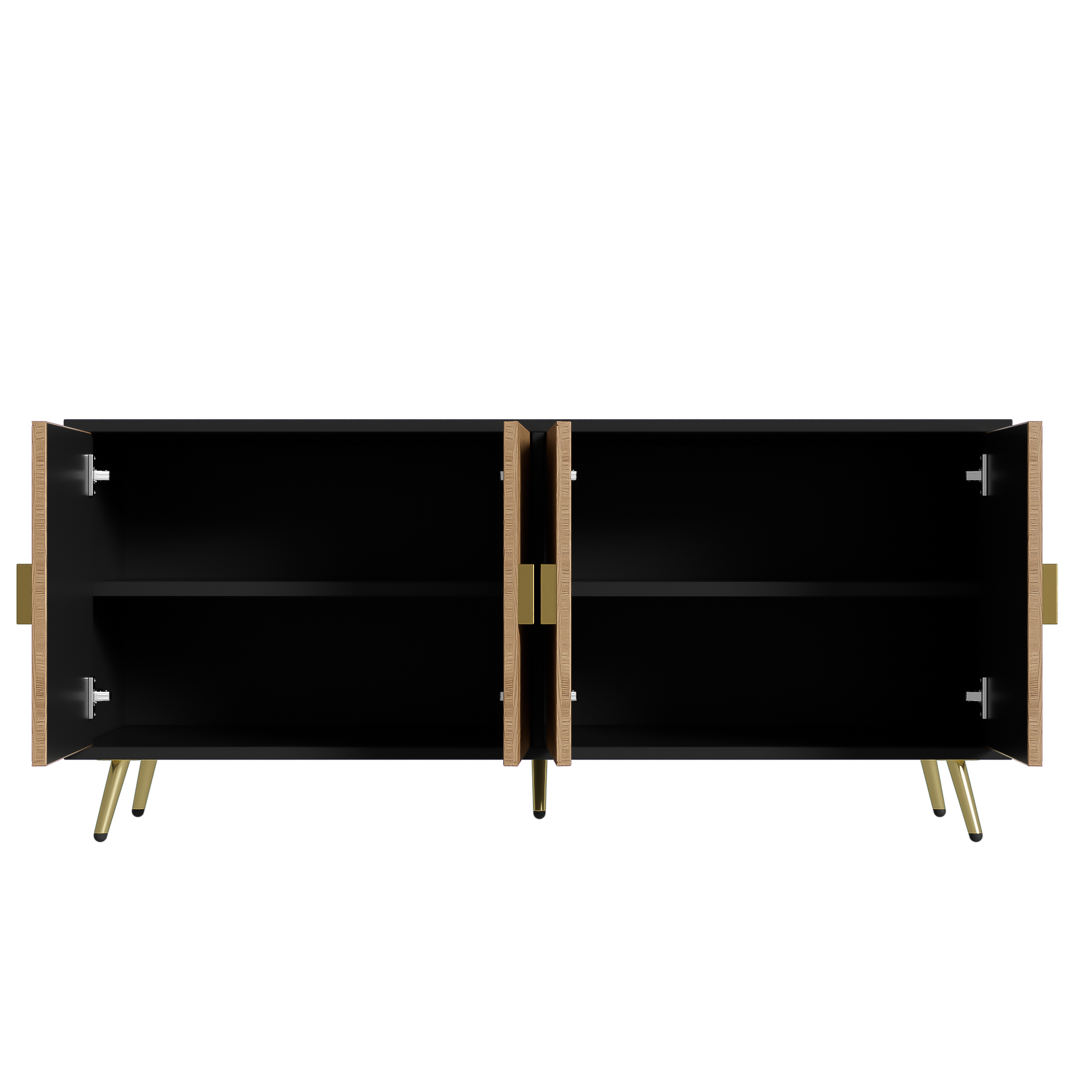 Logidon Dressoir 160 cm Bruin Vier Deuren Met Gouden Handgrepen