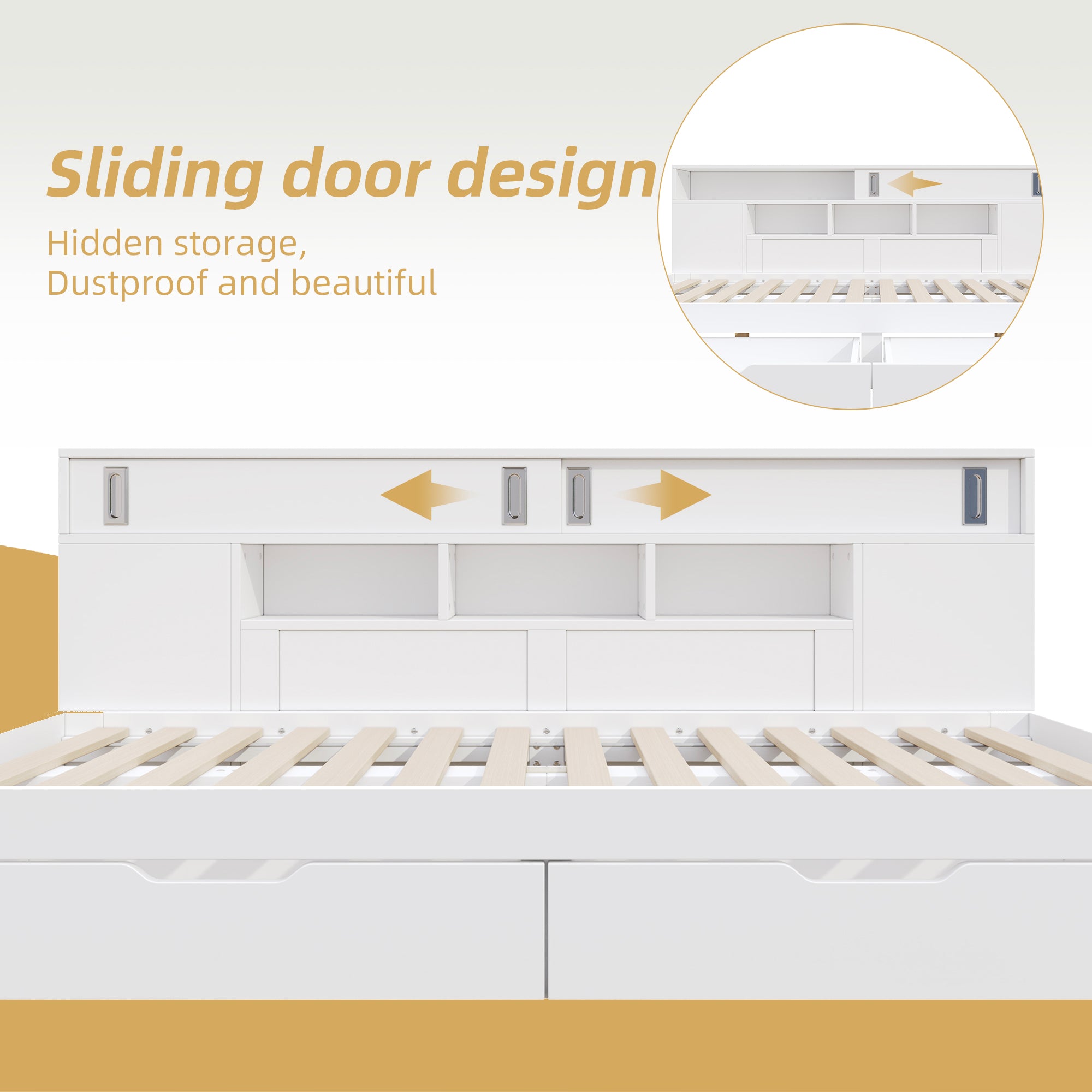 Logidon Daybed 140x190 Wit met lades en opbergruimte