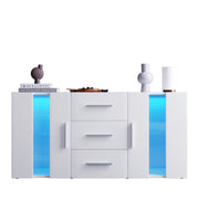 Logidon dressoir TV-meubel 140x35x70 cm wit met LED-verlichting