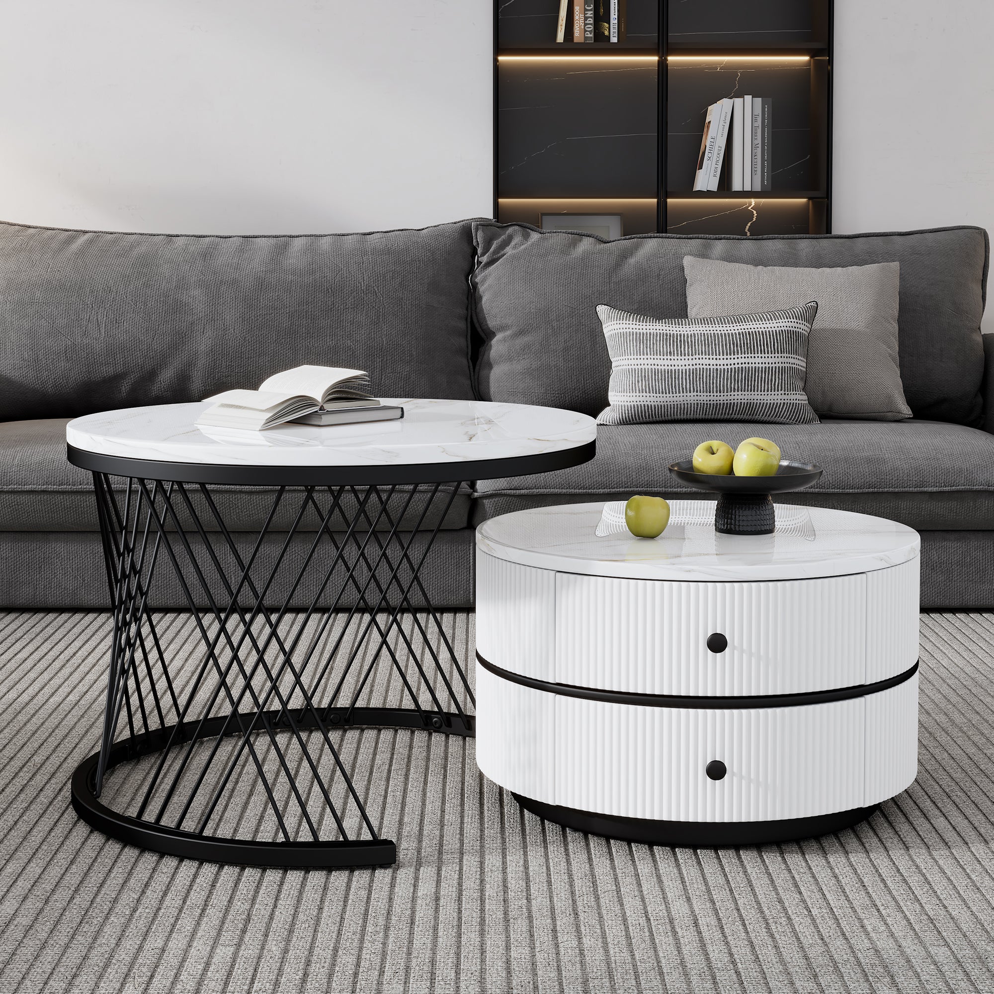 Logidon Elegant Nest salontafelset wit, 2-delig, 60x60/50x50