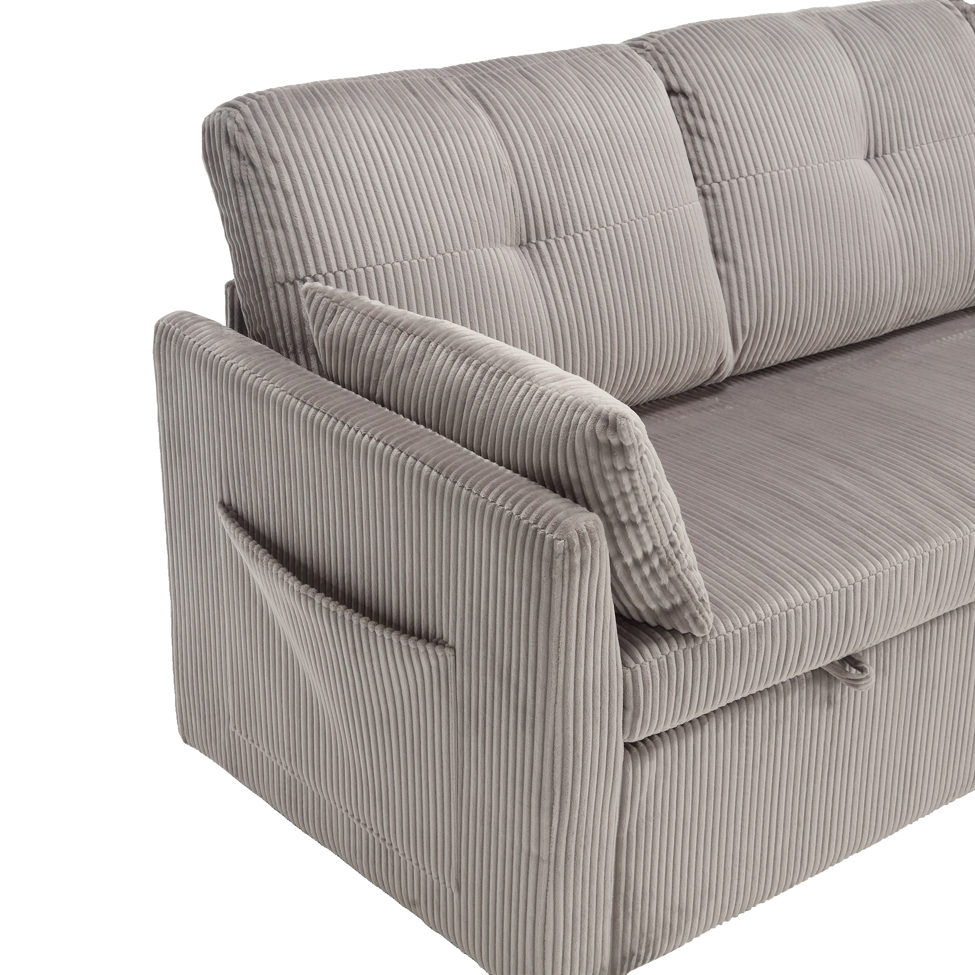 Logidon Modulaire Hoekbank Fluweel Donkergrijs Met Uitschuifbaar Bed