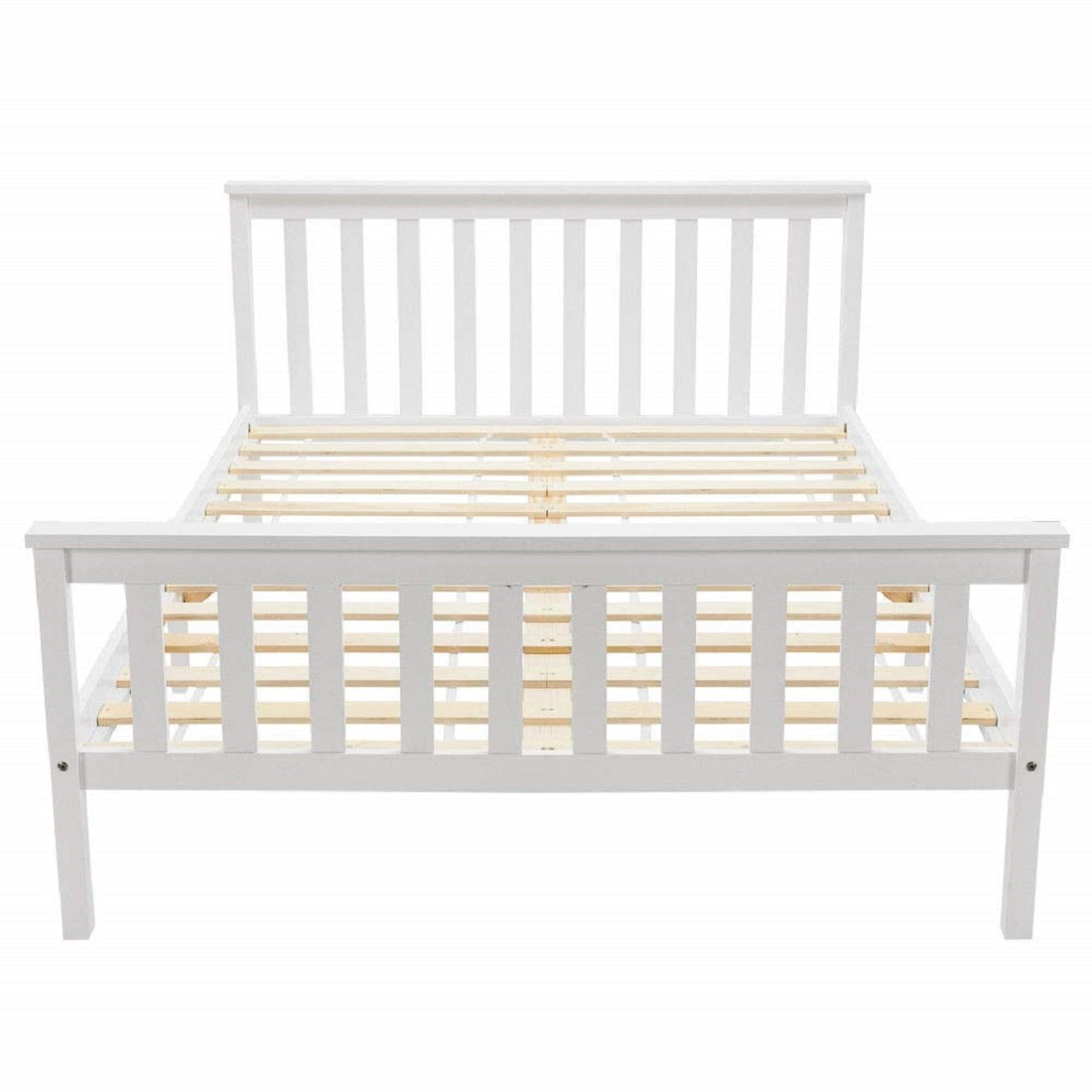 Logidon tweepersoonsbed 140 x 200 cm massief hout wit elegant design