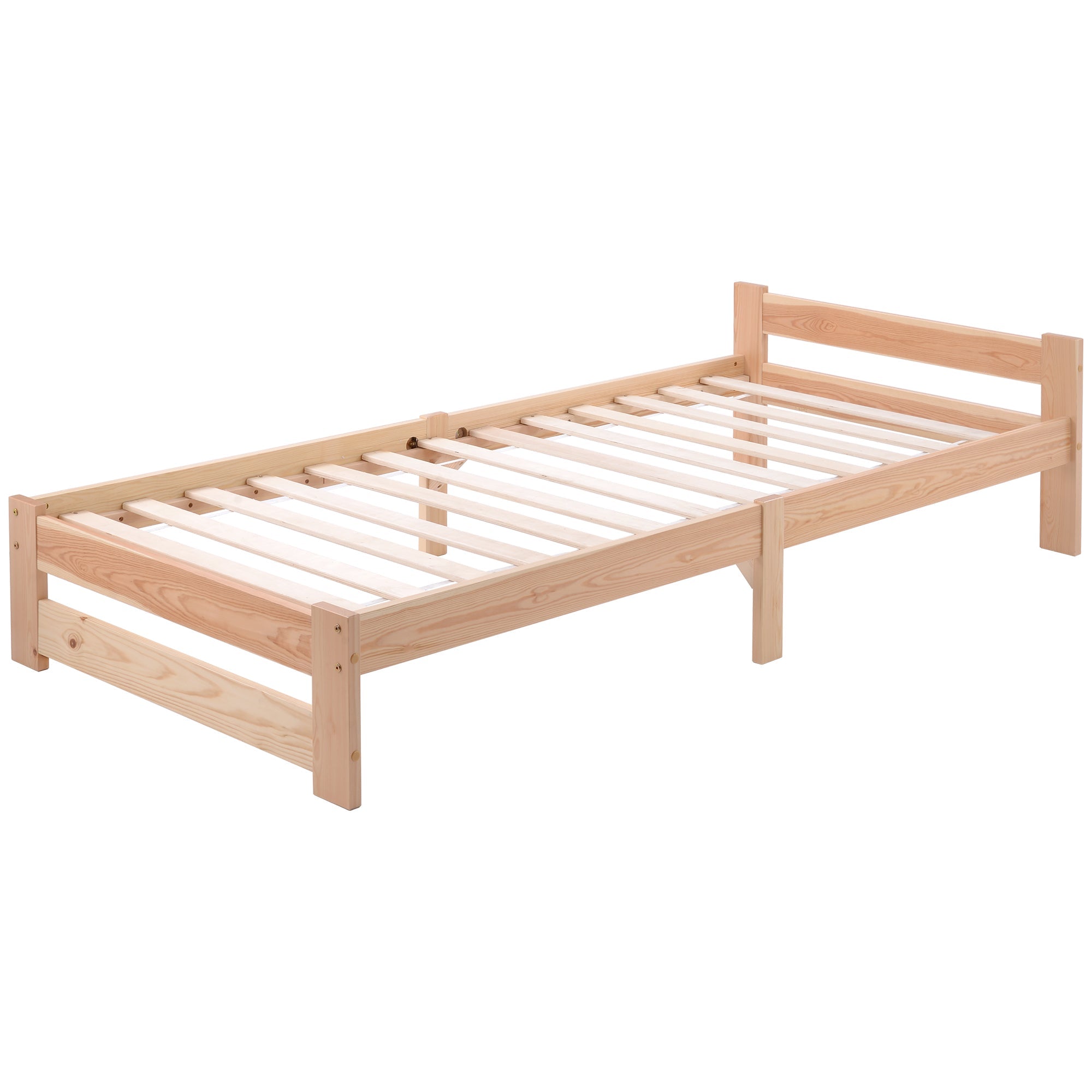 Logidon massief houten futonbed naturel 200x90 hoofdeinde lattenbodem
