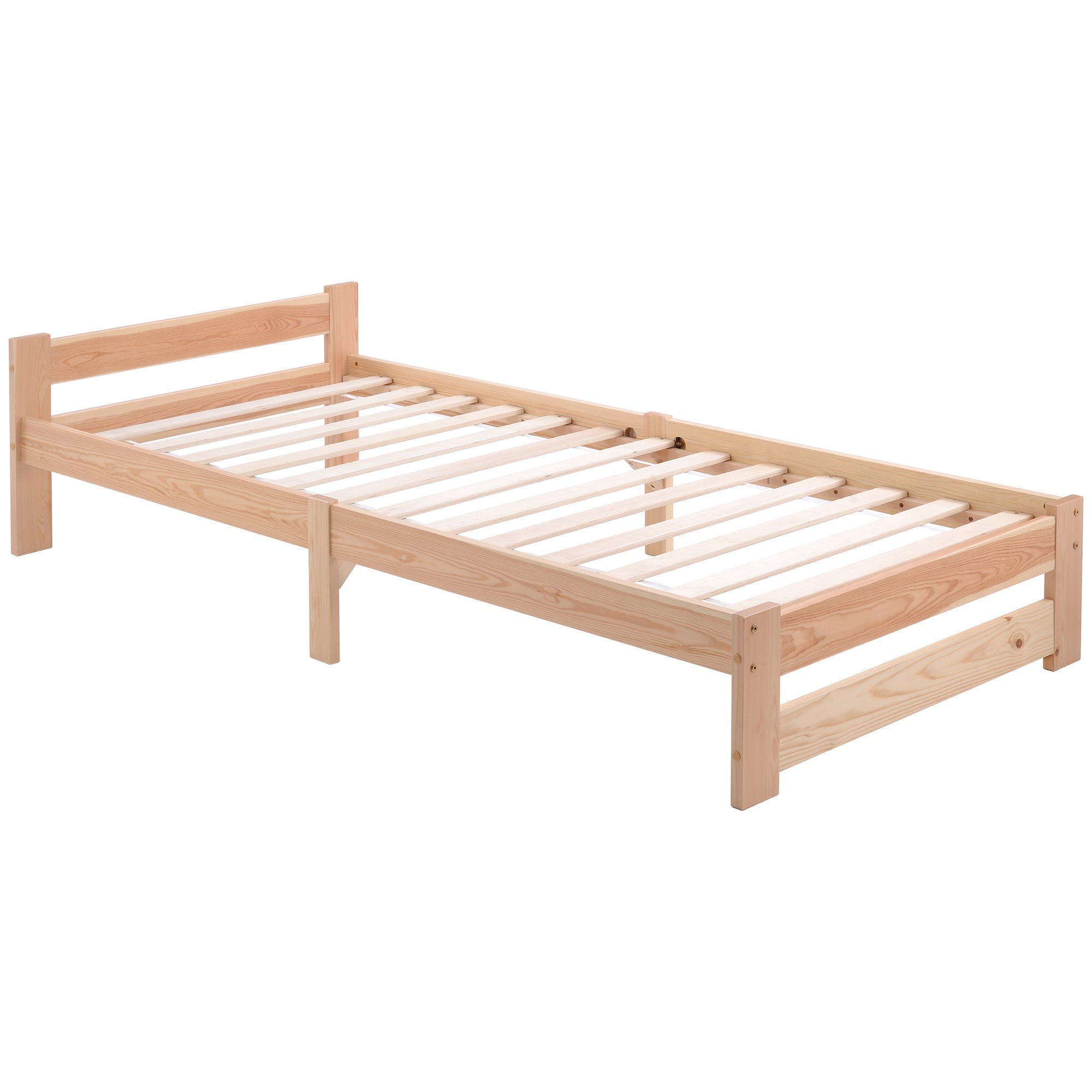 Logidon massief houten futonbed naturel 200x90 hoofdeinde lattenbodem