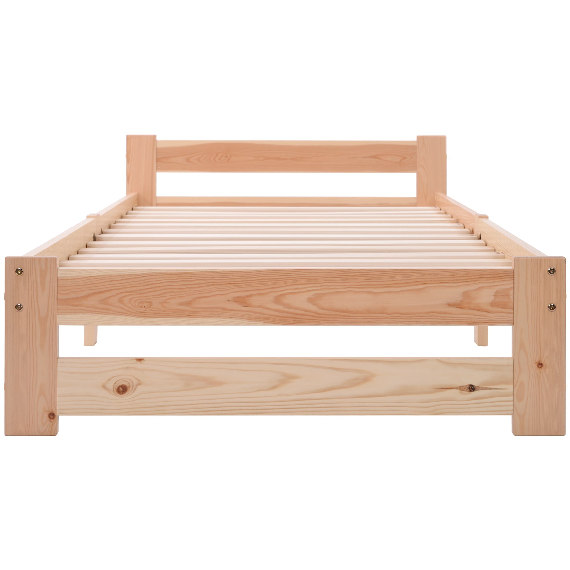 Logidon massief houten futonbed naturel 200x90 hoofdeinde lattenbodem