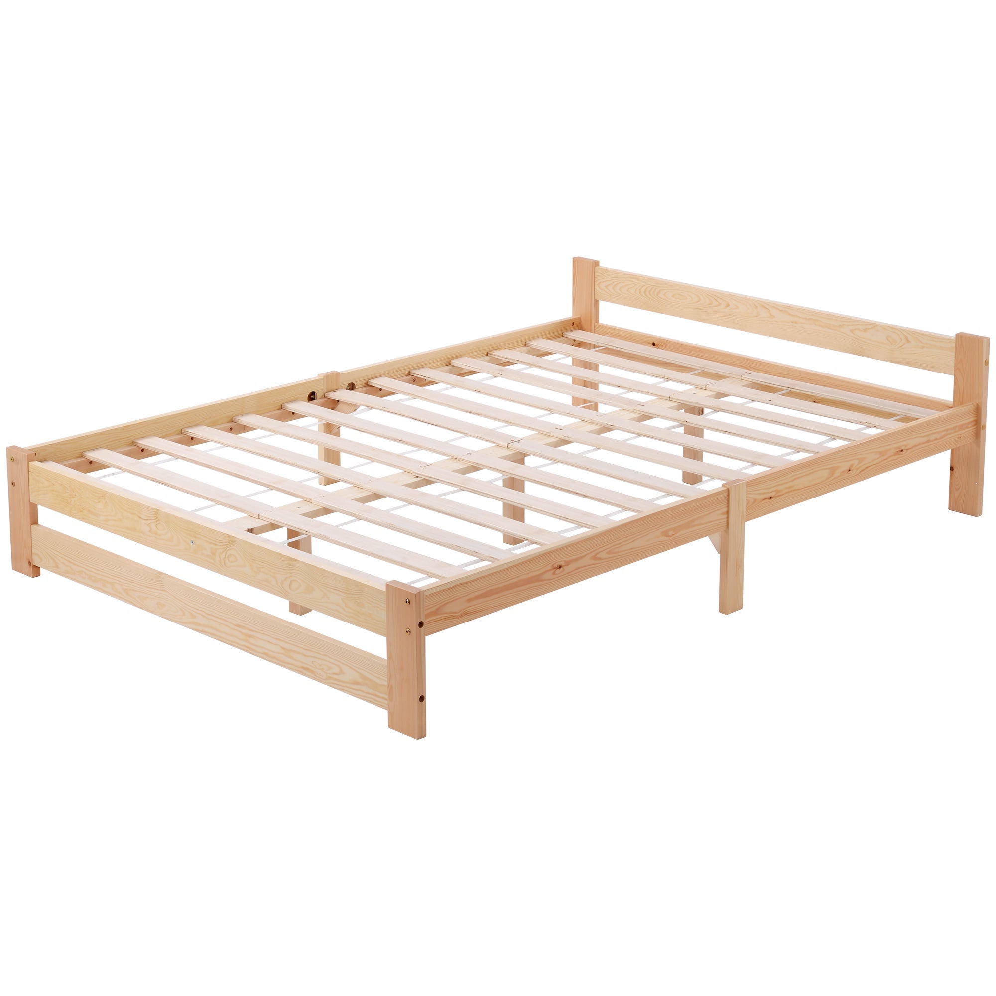 Logidon massief houten futonbed 200x140 cm naturel met lattenhoofdeinde