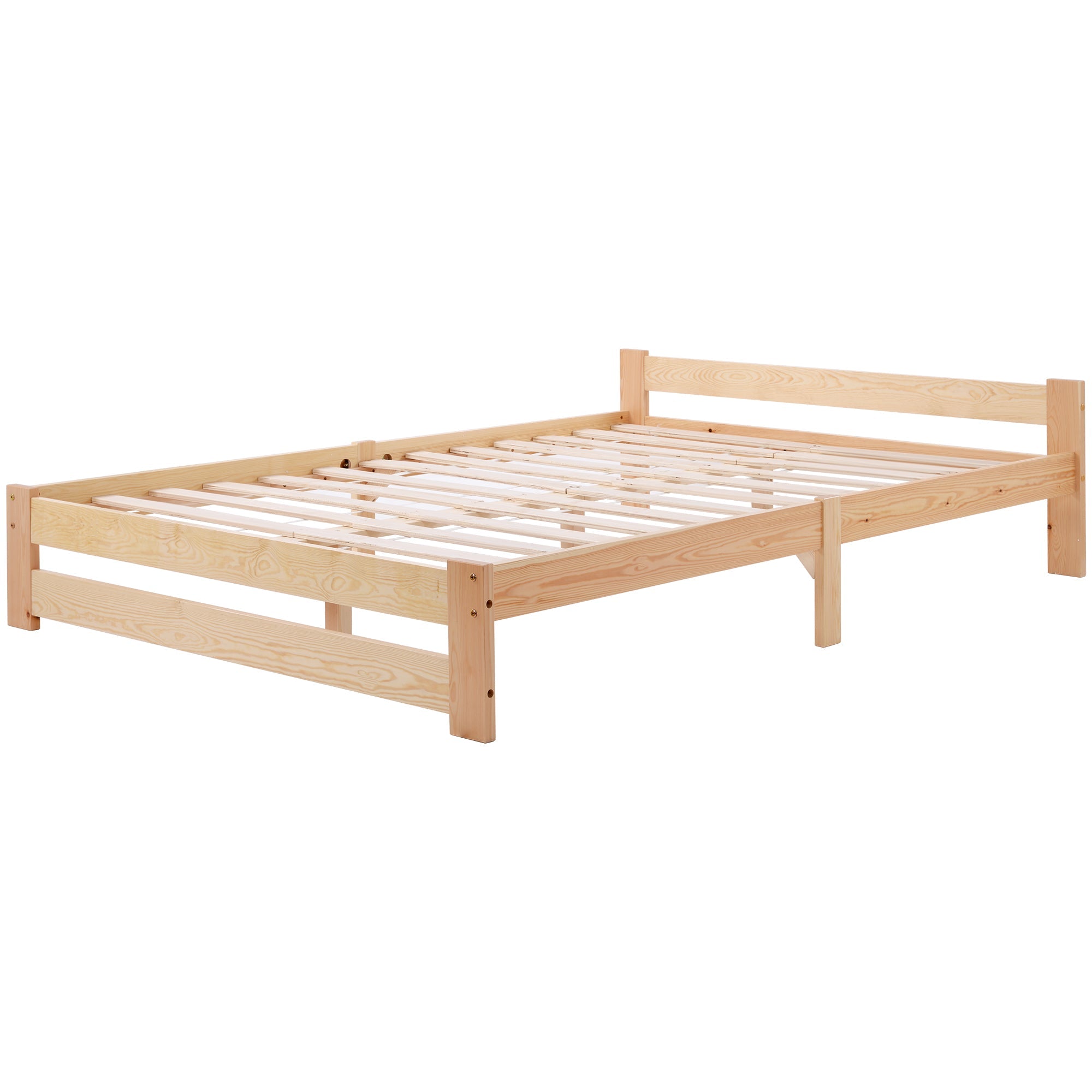 Logidon massief houten futonbed 200x140 cm naturel met lattenhoofdeinde