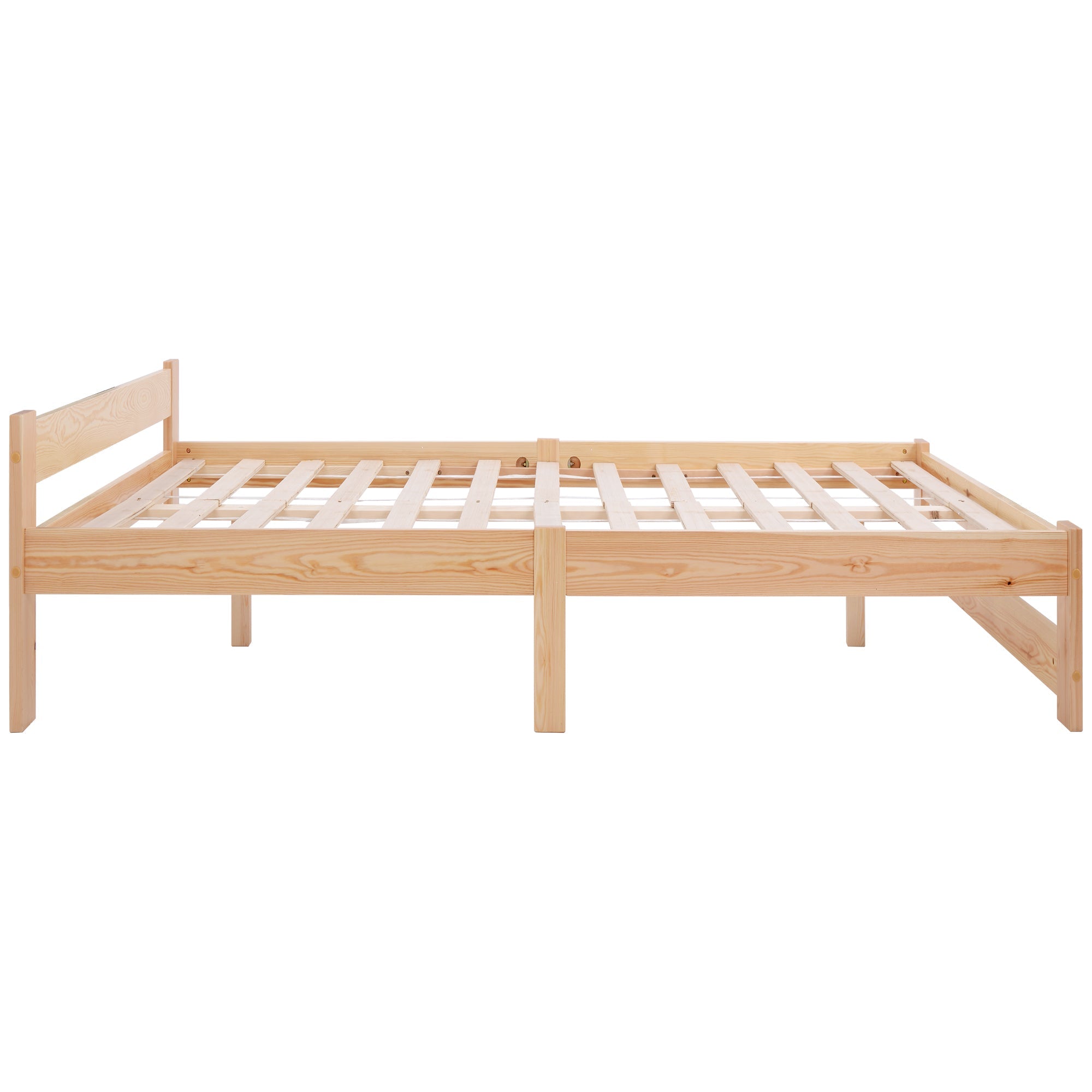 Logidon massief houten futonbed 200x140 cm naturel met lattenhoofdeinde