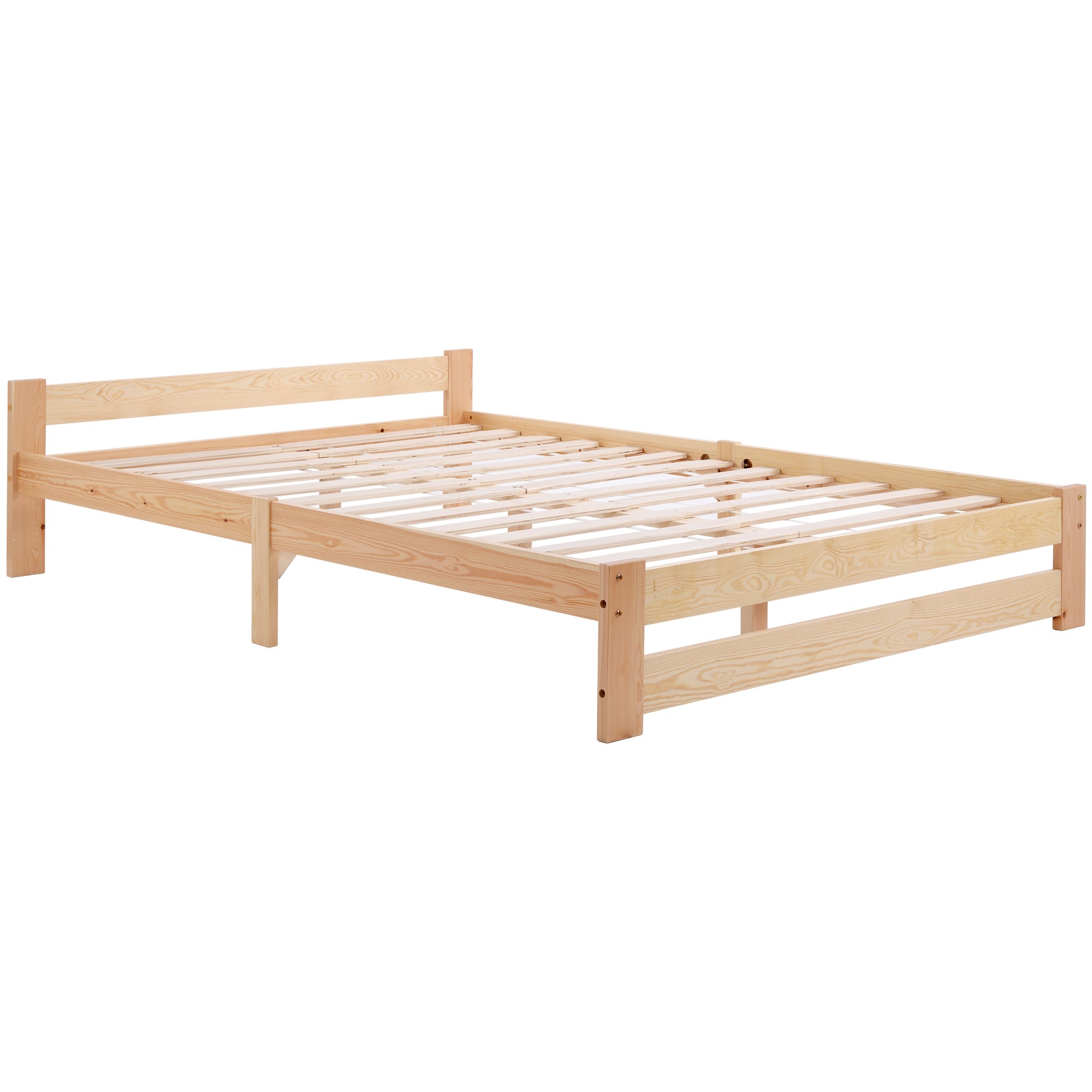 Logidon massief houten futonbed 200x140 cm naturel met lattenhoofdeinde