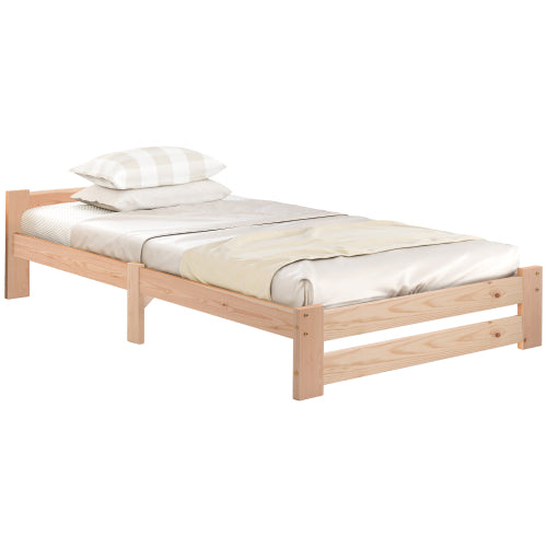 Logidon massief houten futonbed naturel 200x90 hoofdeinde lattenbodem