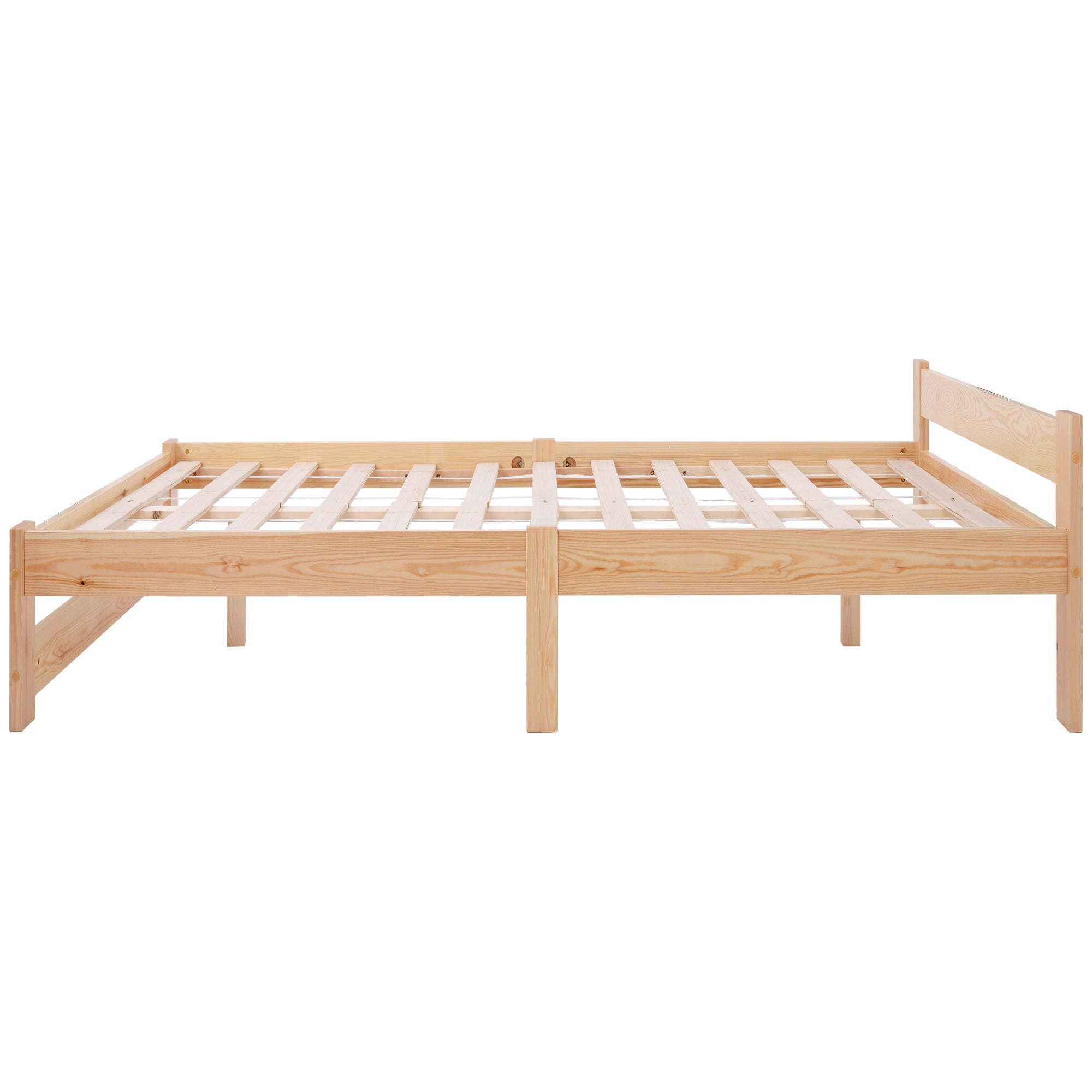 Logidon massief houten futonbed 200x140 cm naturel met lattenhoofdeinde