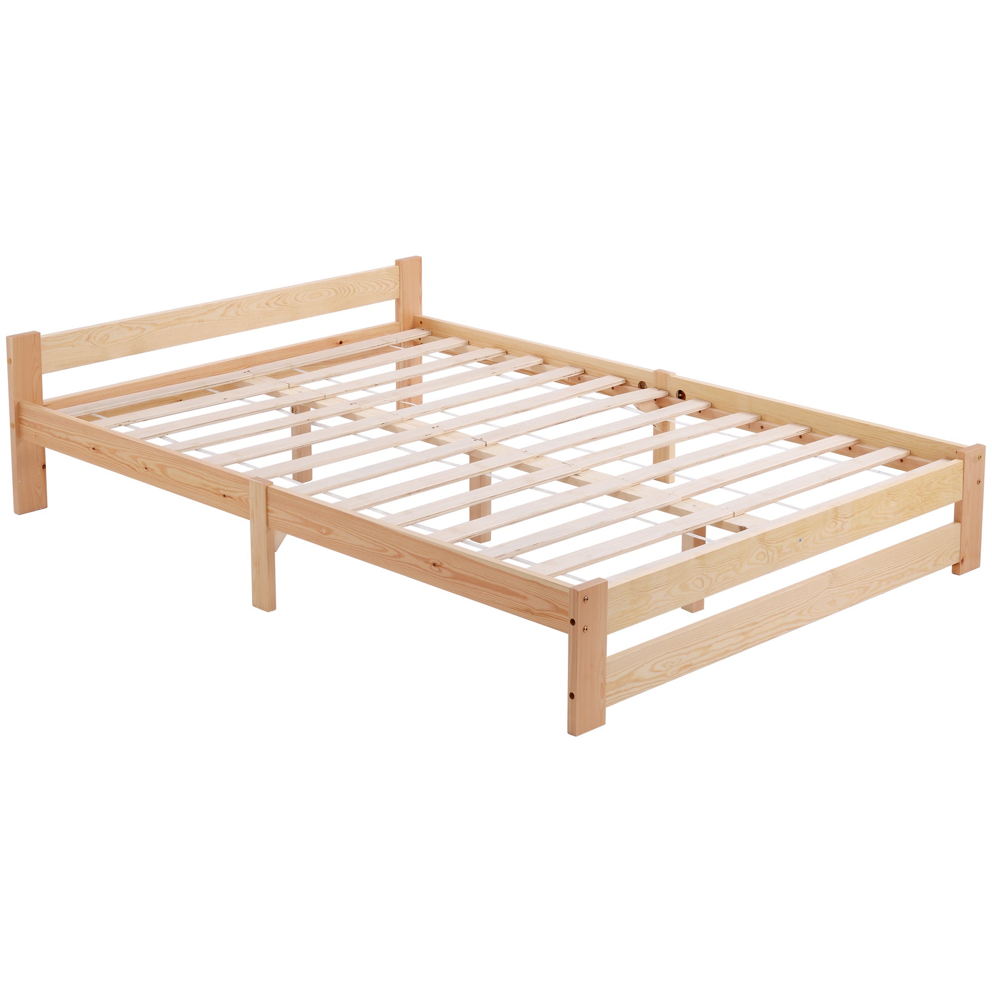 Logidon massief houten futonbed 200x140 cm naturel met lattenhoofdeinde