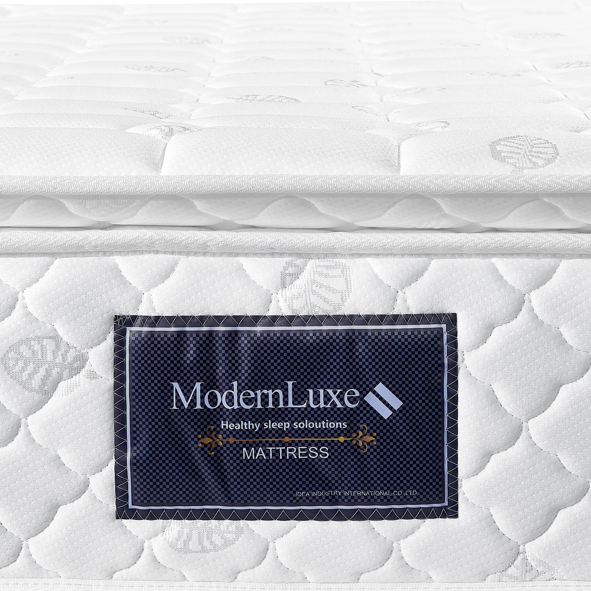 Logidon upholstered bed 140x200 cm white with storage space and LED lighting