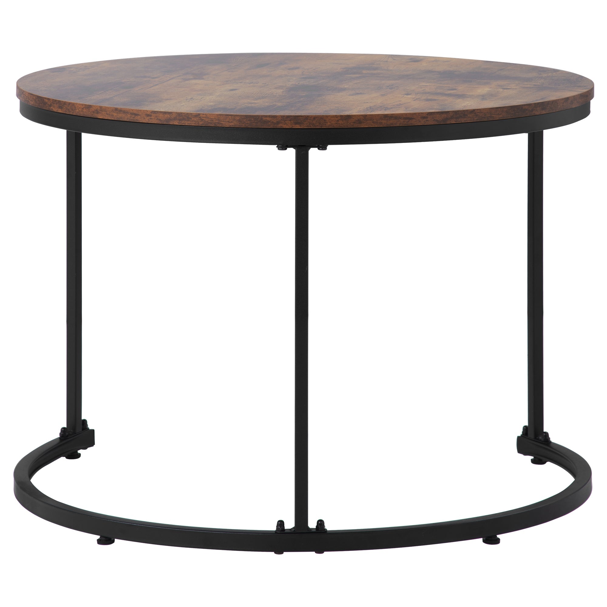 Logidon ronde salontafels set van 2 bruin nestbaar MDF