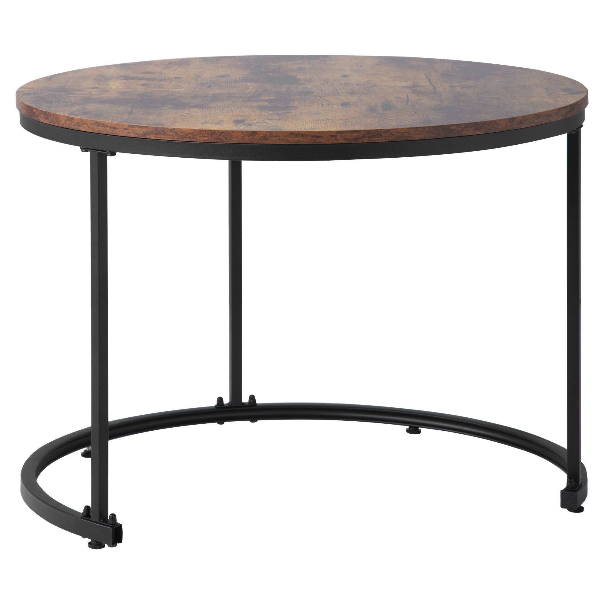 Logidon ronde salontafels set van 2 bruin nestbaar MDF