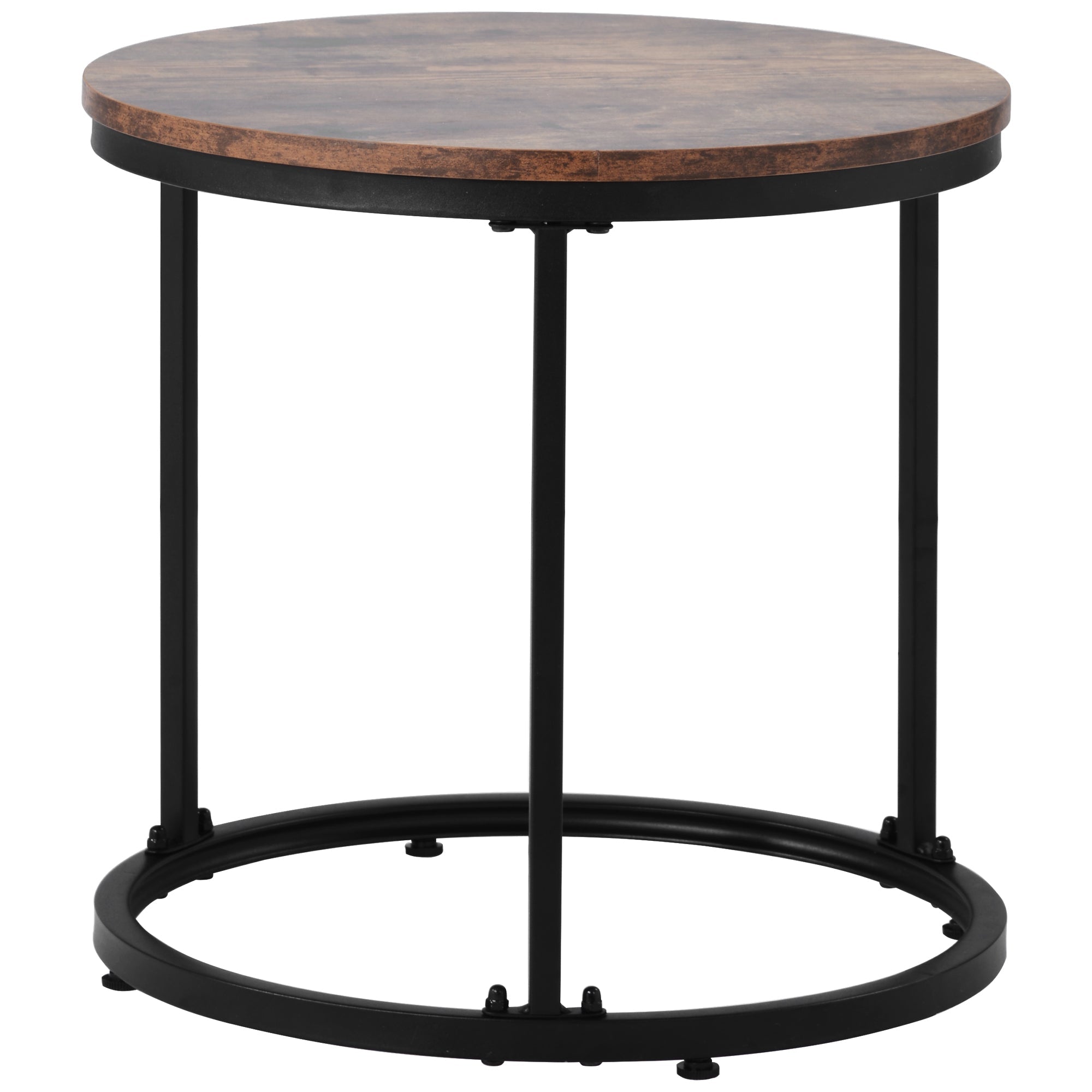 Logidon ronde salontafels set van 2 bruin nestbaar MDF