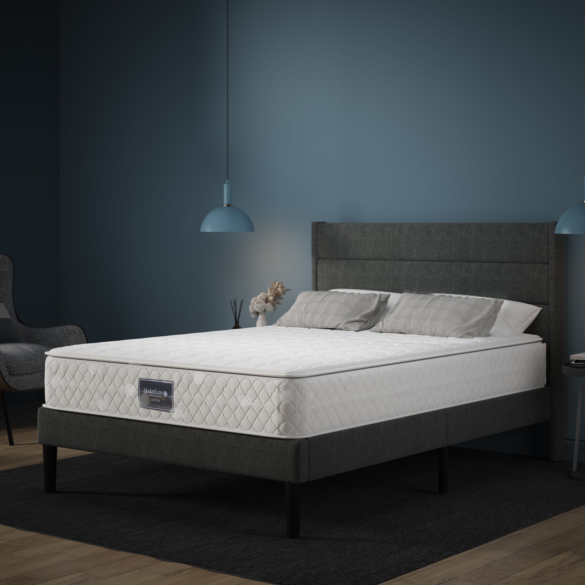 Logidon hydraulisch gestoffeerd bed 90x200 cm lichtgrijs hoofdbordverstelling