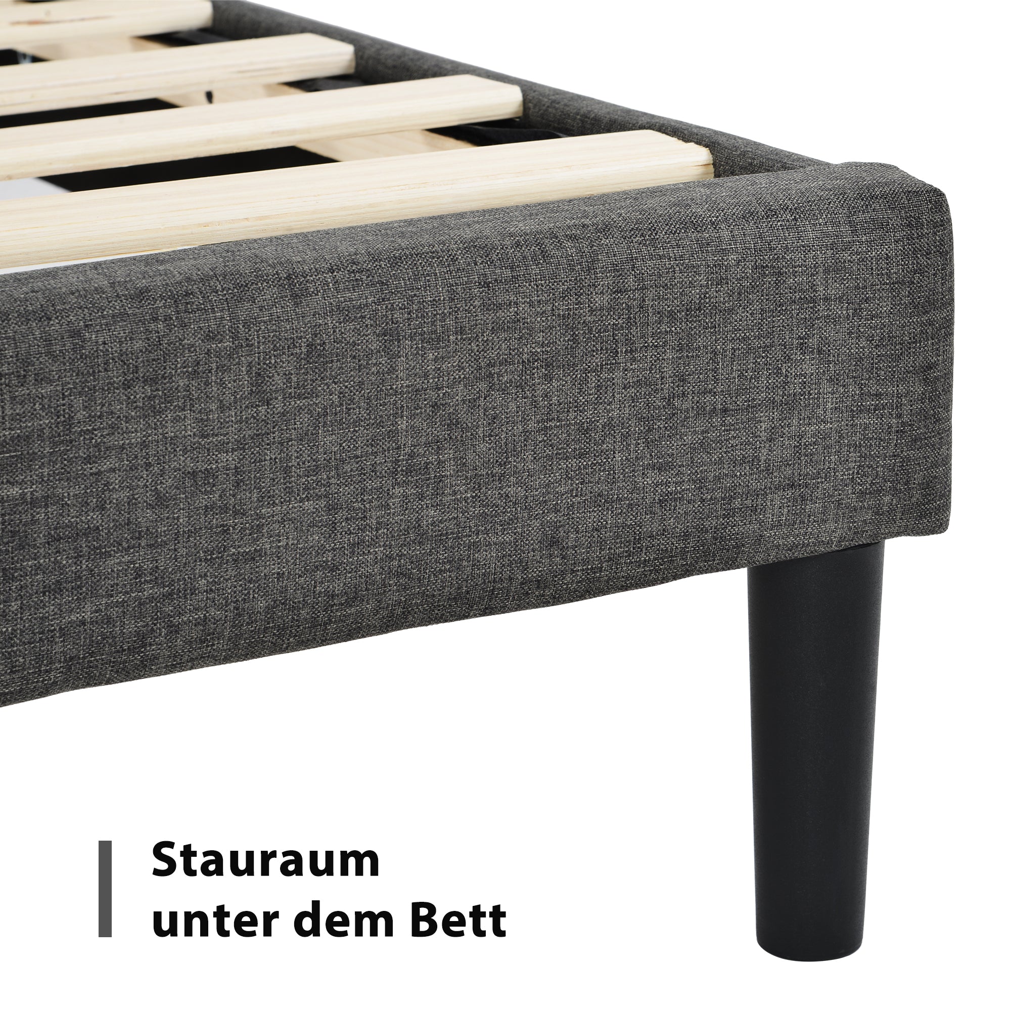 Logidon gestoffeerd bed 90x200 cm grijs linnen modern design