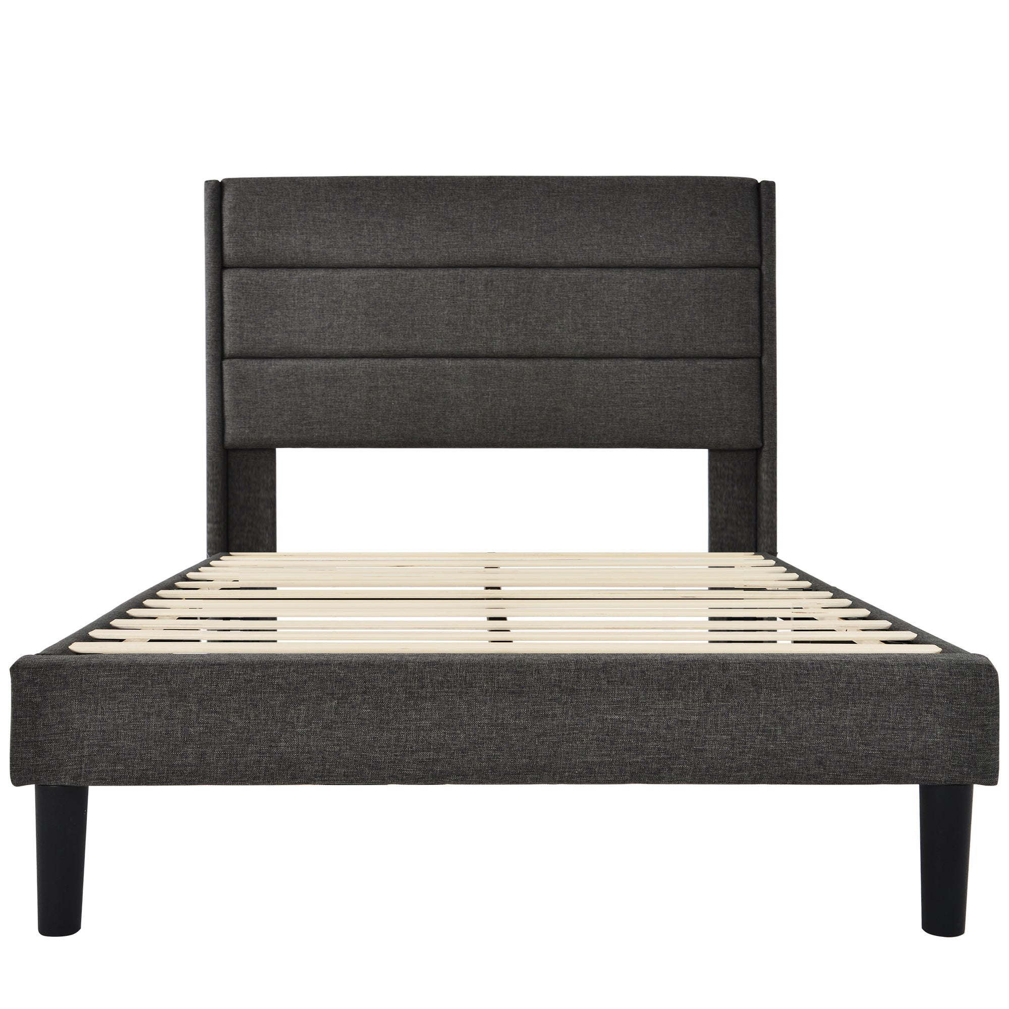 Logidon gestoffeerd bed 90x200 cm grijs linnen modern design